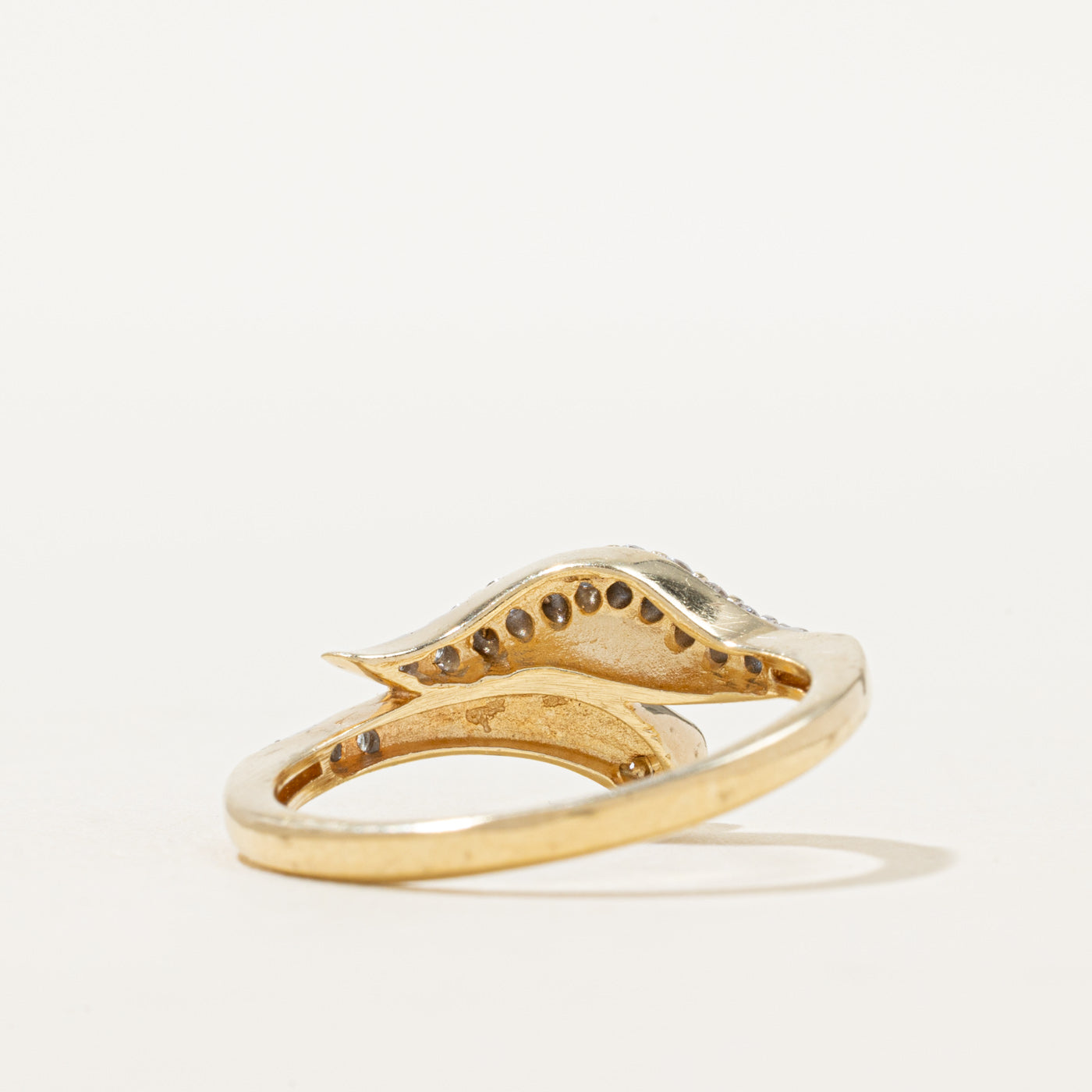 14K Diamond Wave Bypass Ring | 0.16ctw | SZ 7.5