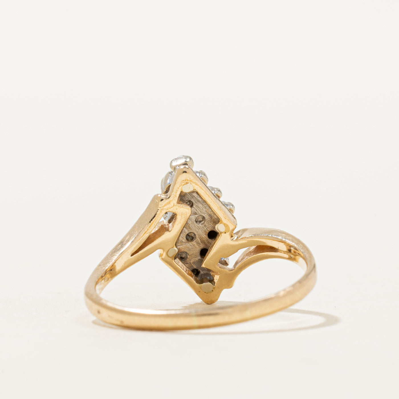 14K Diamond Cluster Bypass Ring | 0.20ctw | SZ 6.75