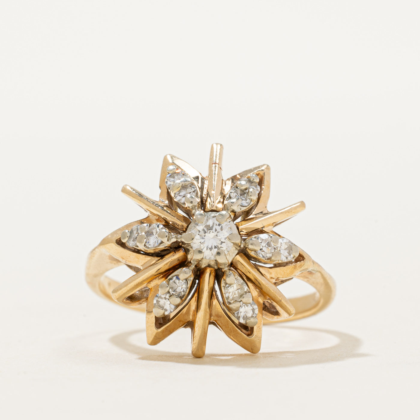14K Diamond Geometric Flower Ring | 0.44ctw | SZ 7.25