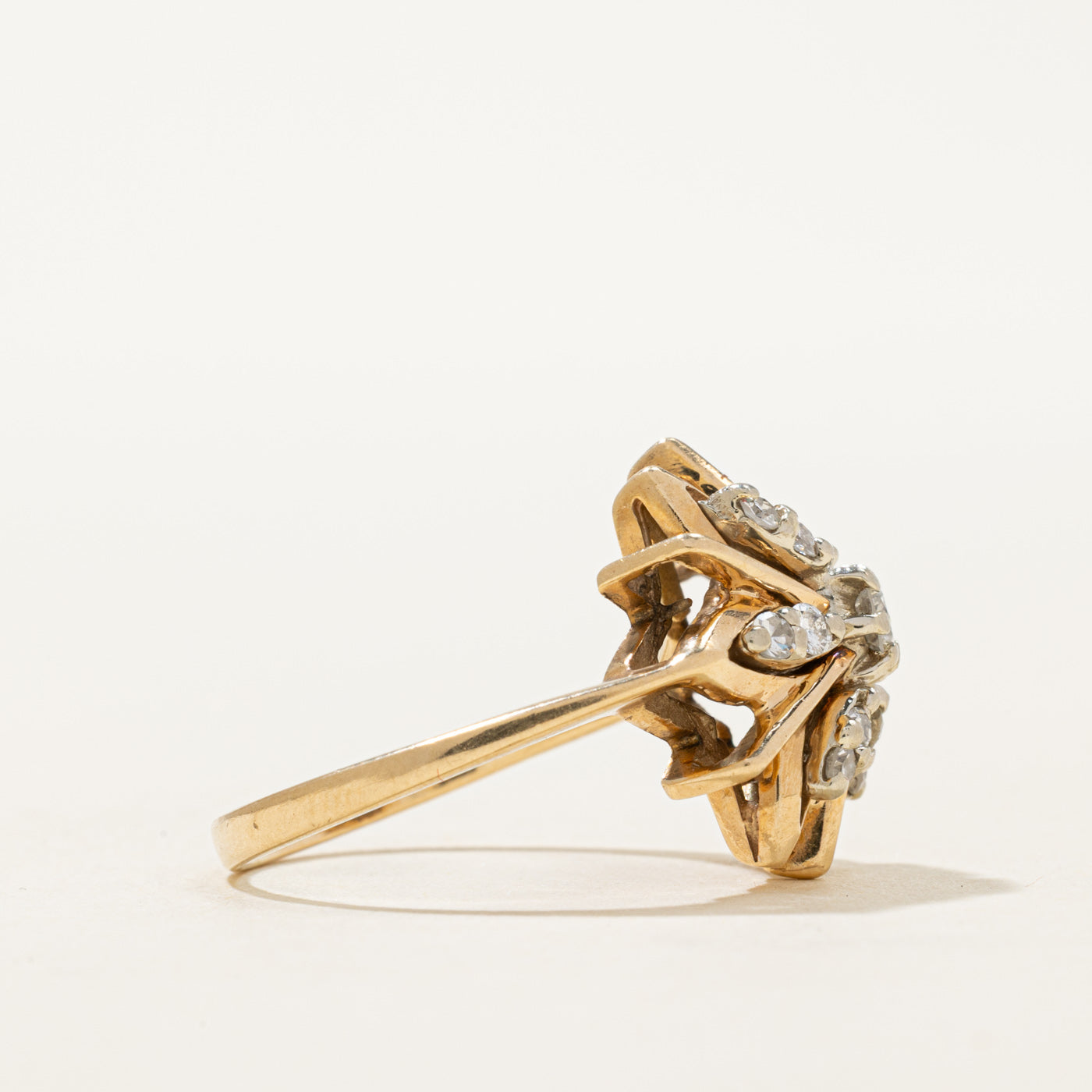 14K Diamond Geometric Flower Ring | 0.44ctw | SZ 7.25