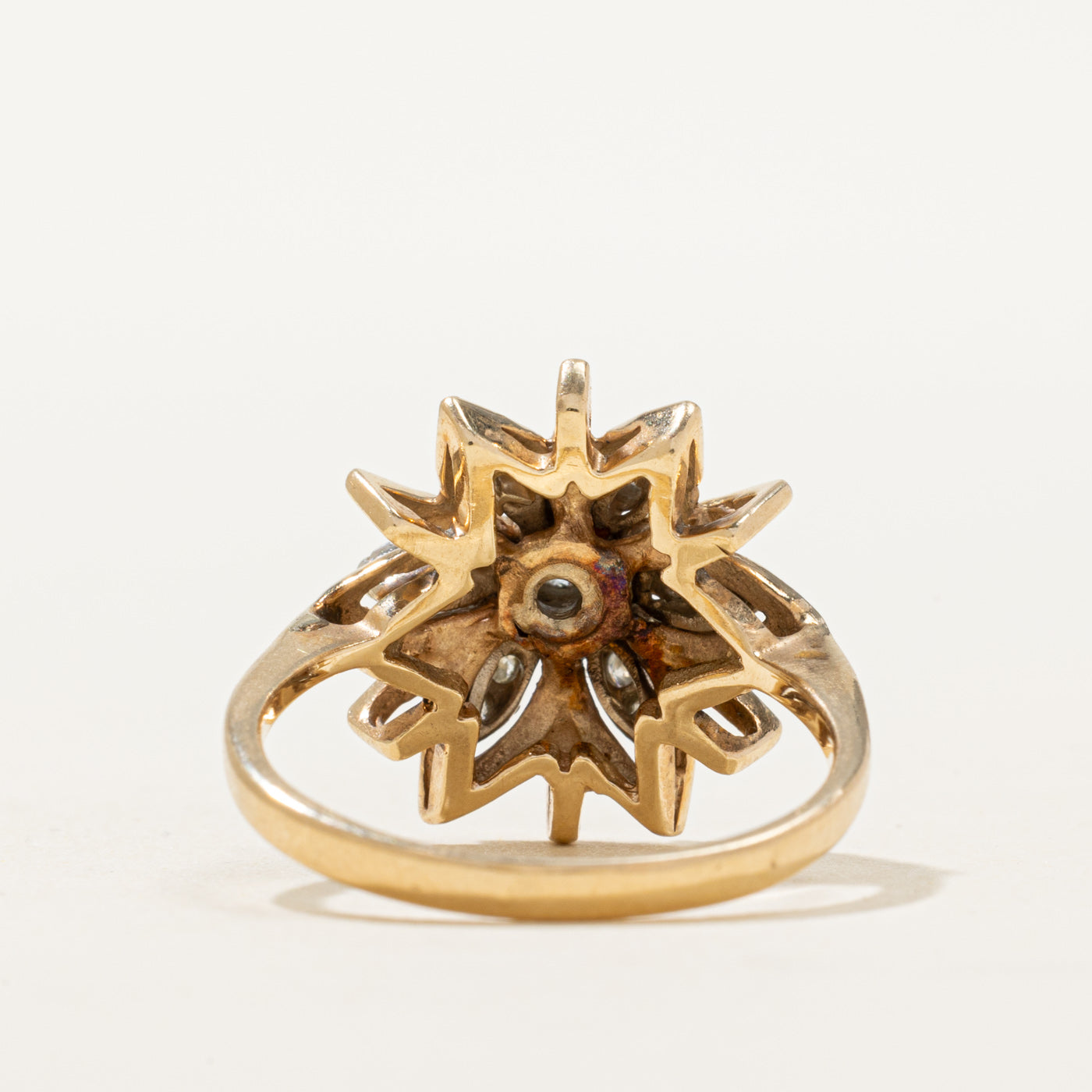 14K Diamond Geometric Flower Ring | 0.44ctw | SZ 7.25