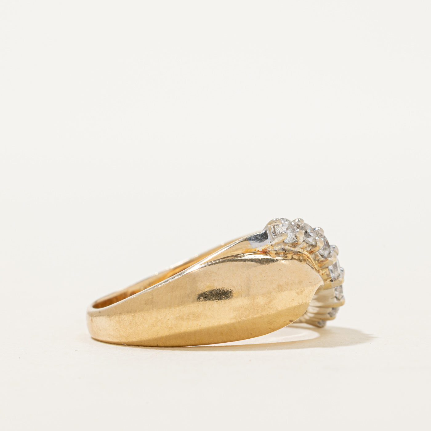 14K Diamond Waterfall Chunky Bow Ring | 0.42ctw | SZ 9.5