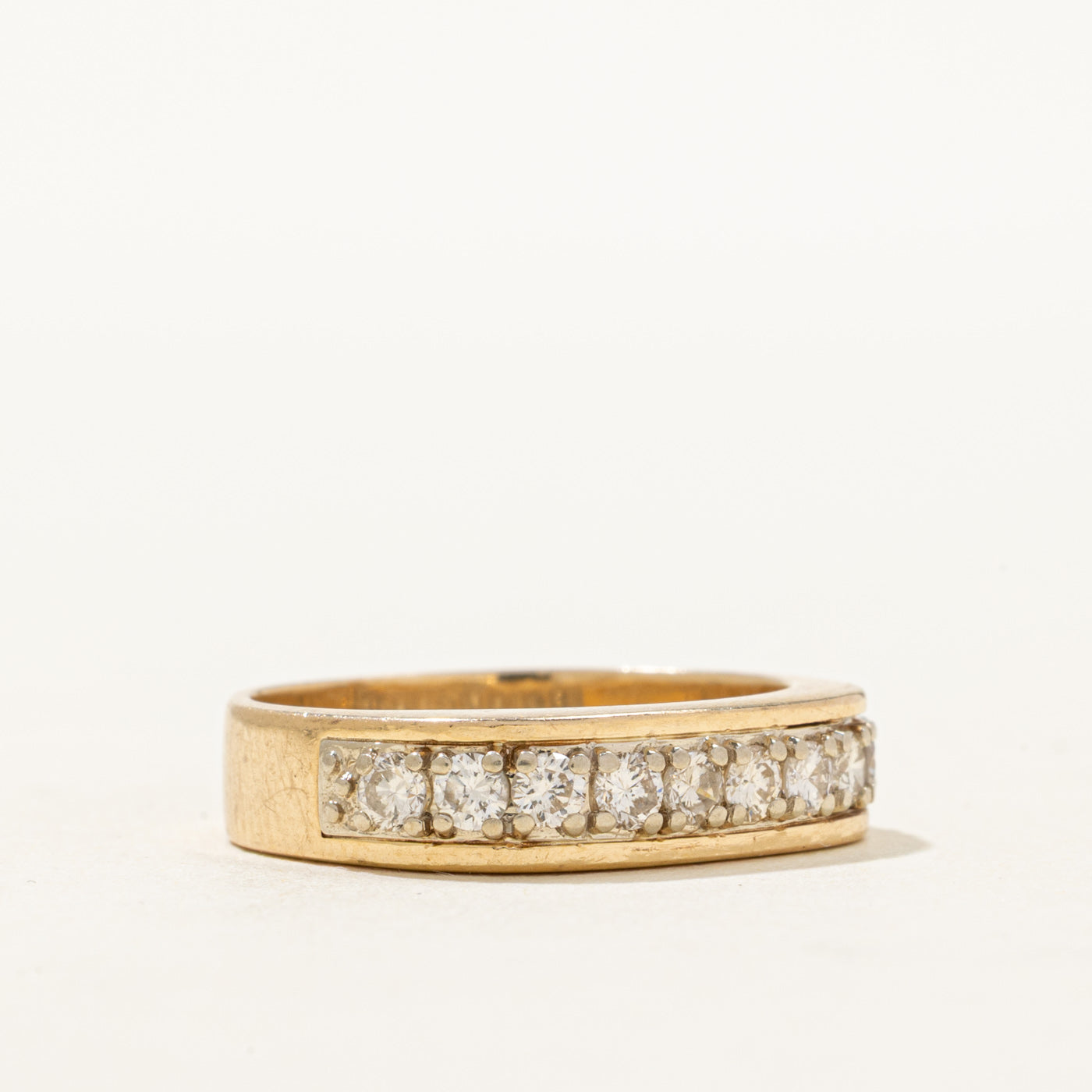 14K Semi Eternity Diamond Soft Square Band | 0.50ctw | SZ 6