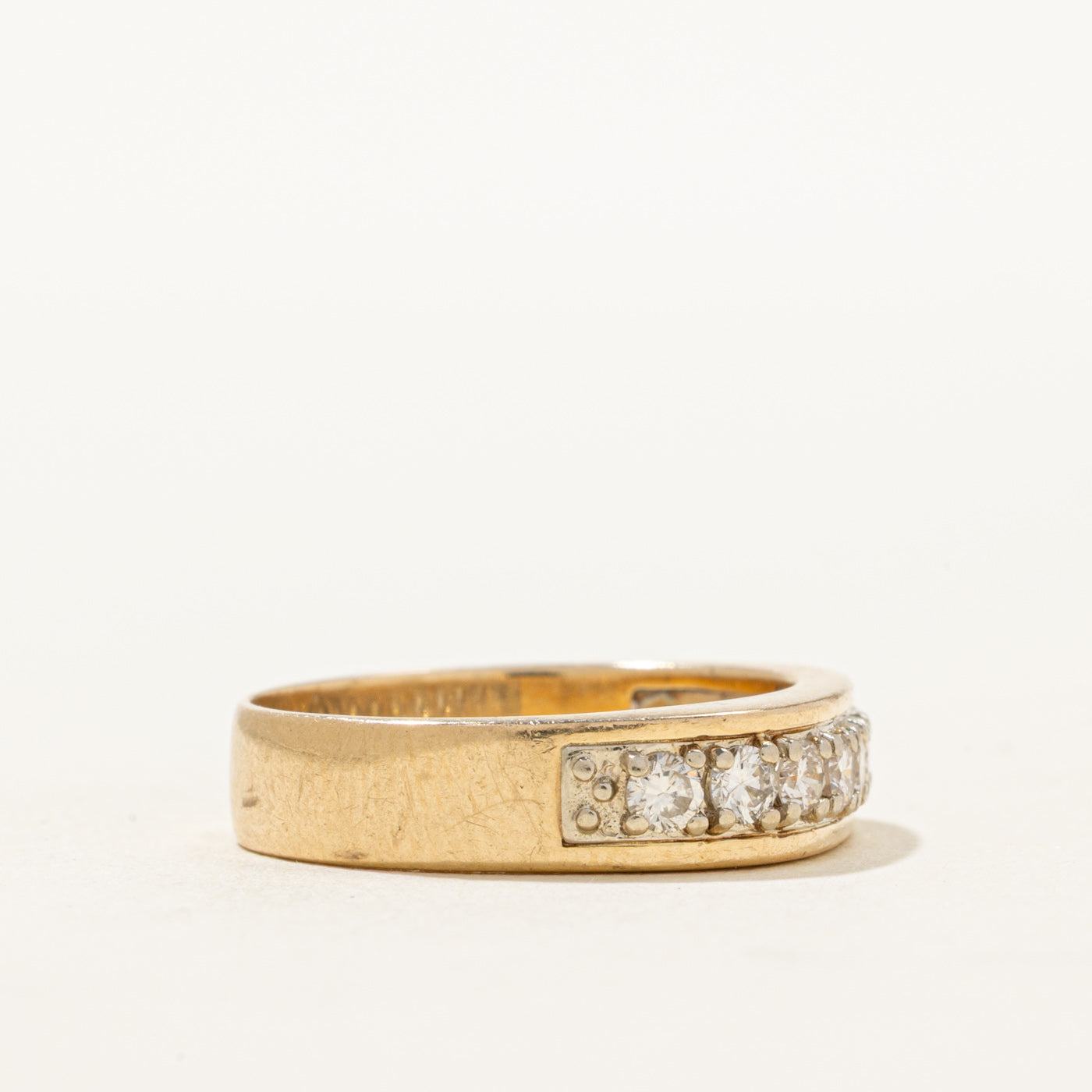 14K Semi Eternity Diamond Soft Square Band | 0.50ctw | SZ 6