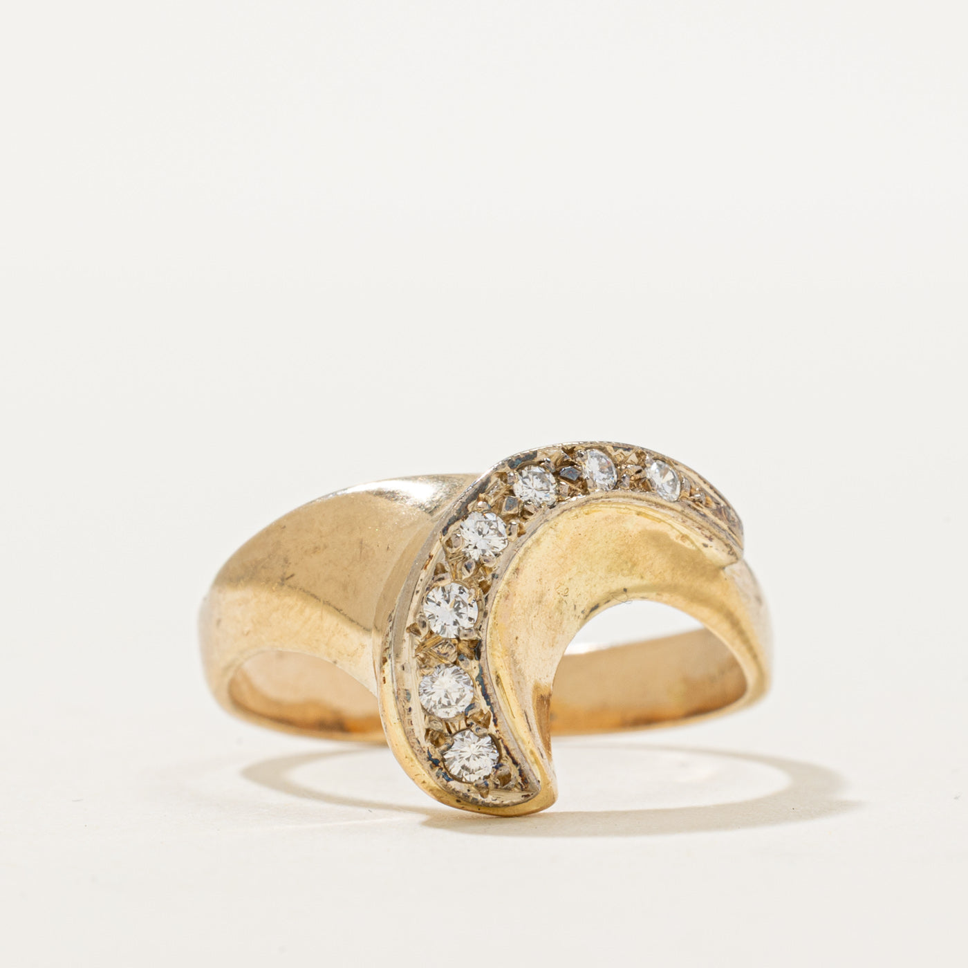 14K Diamond Wave Ring | 0.13ctw | SZ 7.5