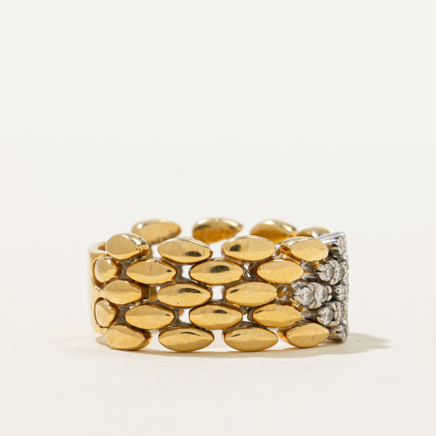 18K Diamond Panther Chain Ring | 0.33ctw | SZ 9