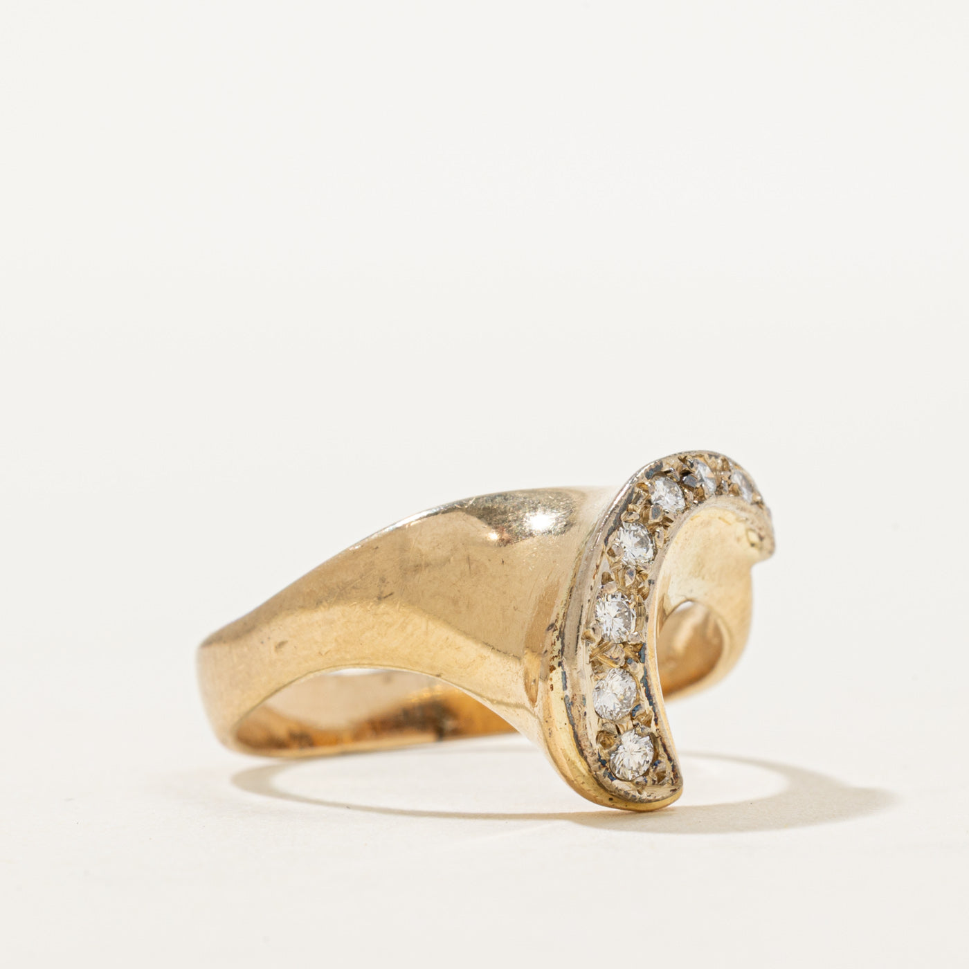 14K Diamond Wave Ring | 0.13ctw | SZ 7.5