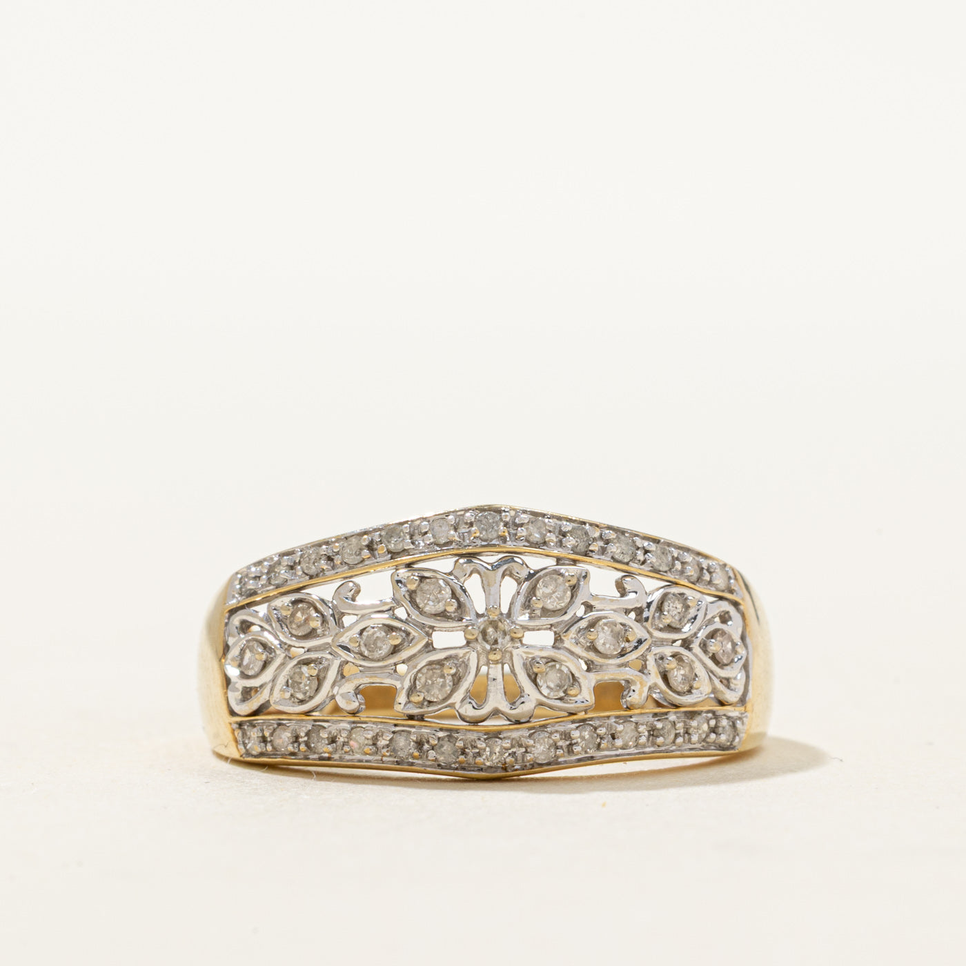 10K Diamond Vine Openwork Ring | 0.26ctw | SZ 8