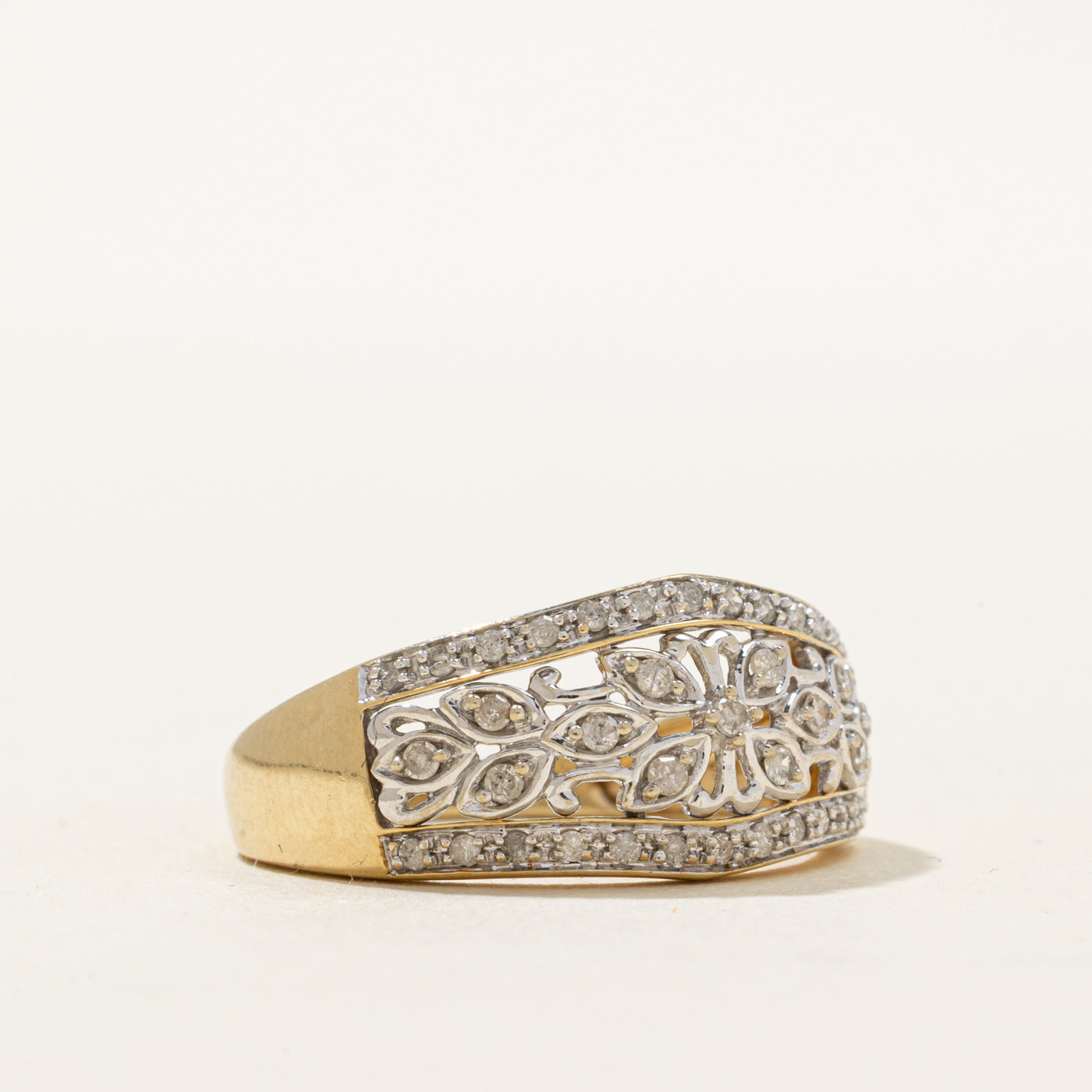 10K Diamond Vine Openwork Ring | 0.26ctw | SZ 8
