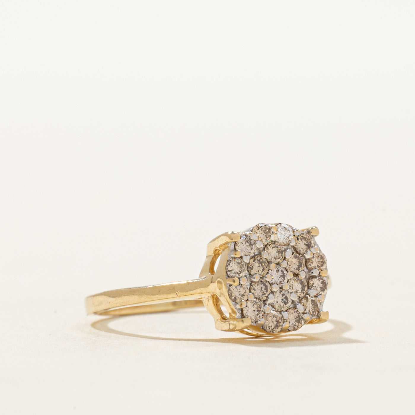 10K Diamond Round Cluster Thin Ring | 0.29ctw | SZ 5.5