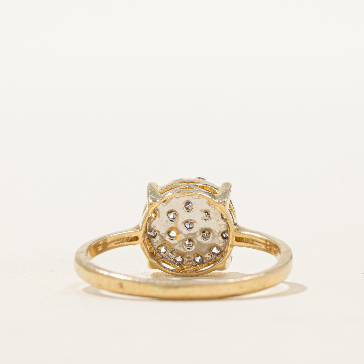 10K Diamond Round Cluster Thin Ring | 0.29ctw | SZ 5.5