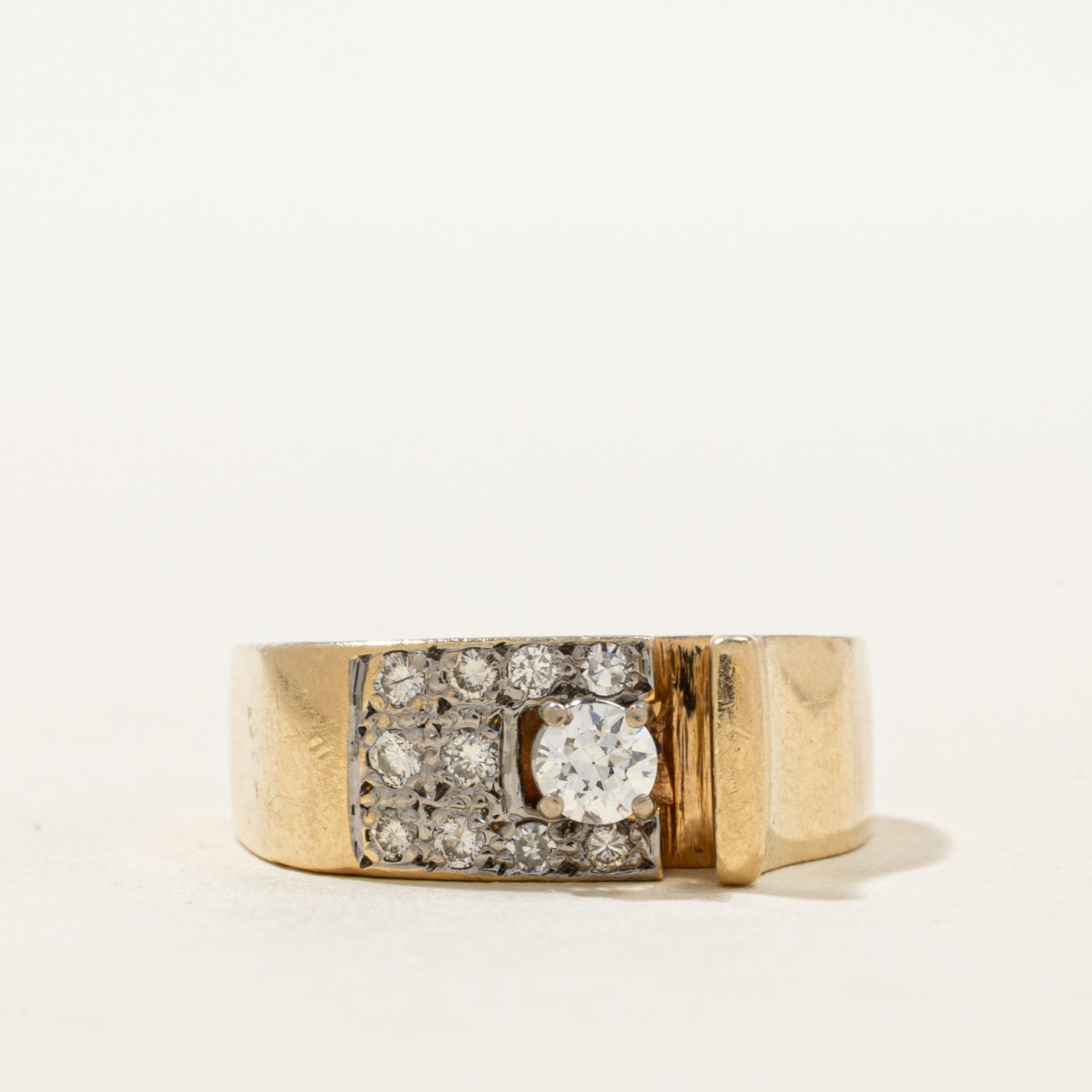 14K Diamond Geometric Soft Sqaure Ring | 0.32ctw | SZ 6.25
