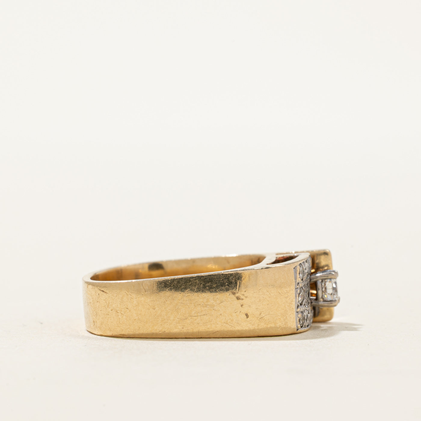 14K Diamond Geometric Soft Sqaure Ring | 0.32ctw | SZ 6.25
