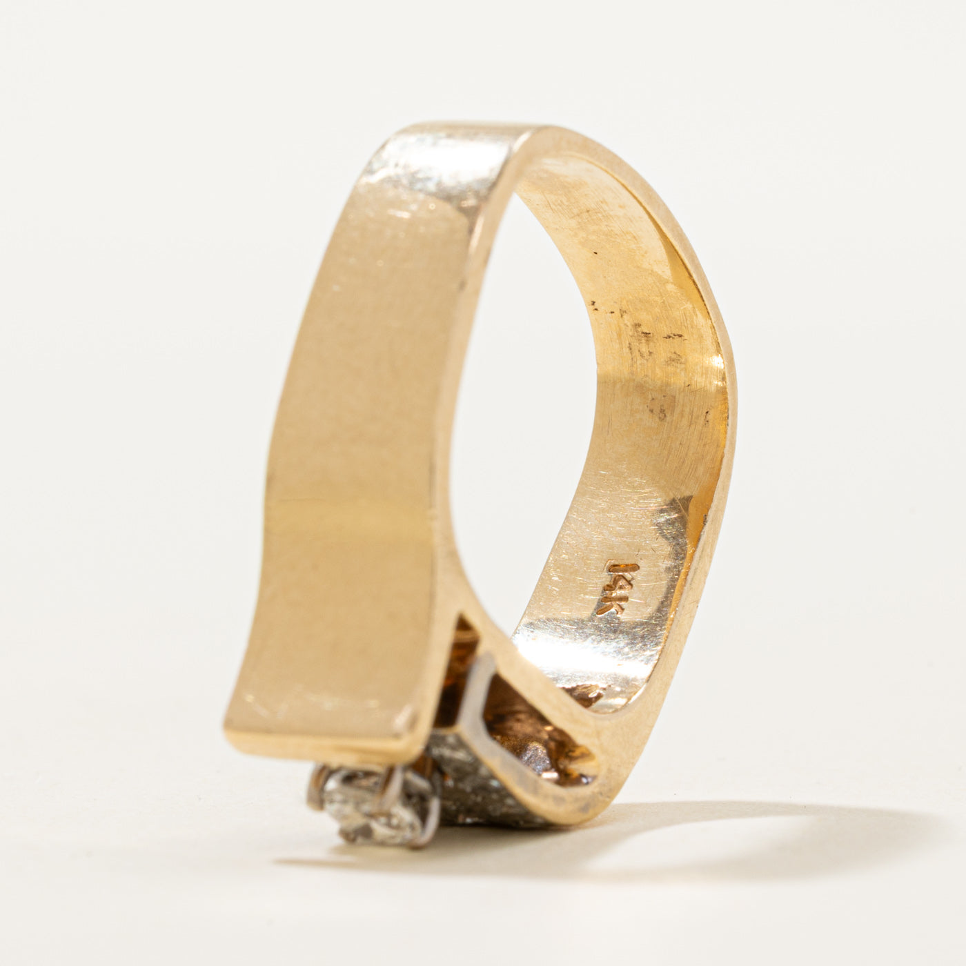 14K Diamond Geometric Soft Sqaure Ring | 0.32ctw | SZ 6.25