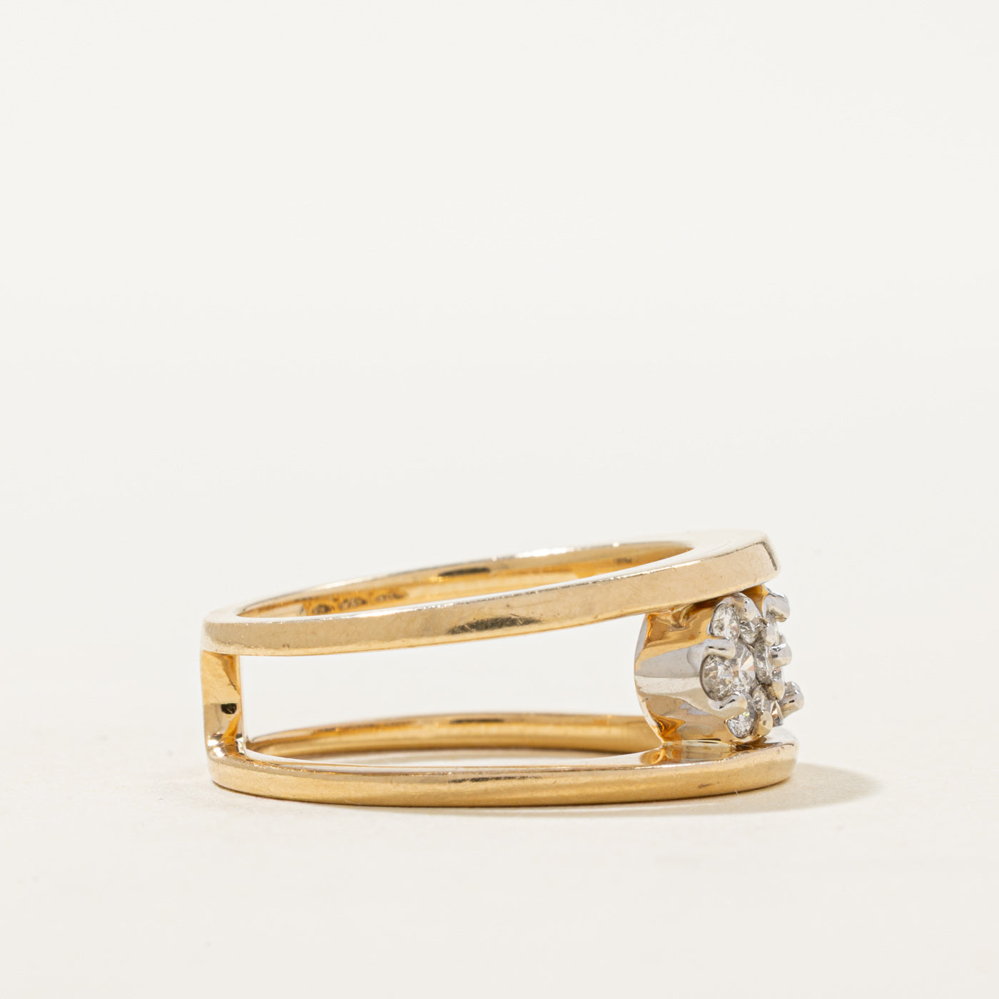 14K Diamond Multi Cluster Open Shank Ring | 0.50ctw | SZ 7