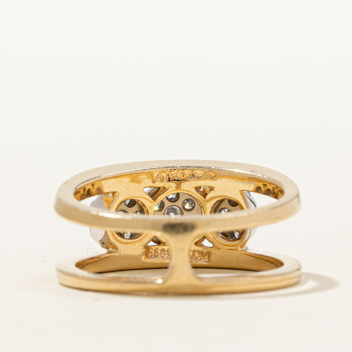 14K Diamond Multi Cluster Open Shank Ring | 0.50ctw | SZ 7
