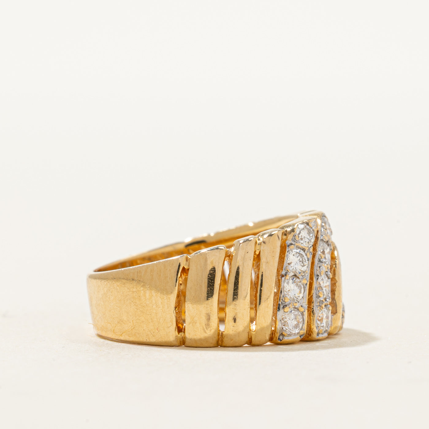 18K Diamond Waterfall Chunky Ring | 0.48ctw | SZ 5