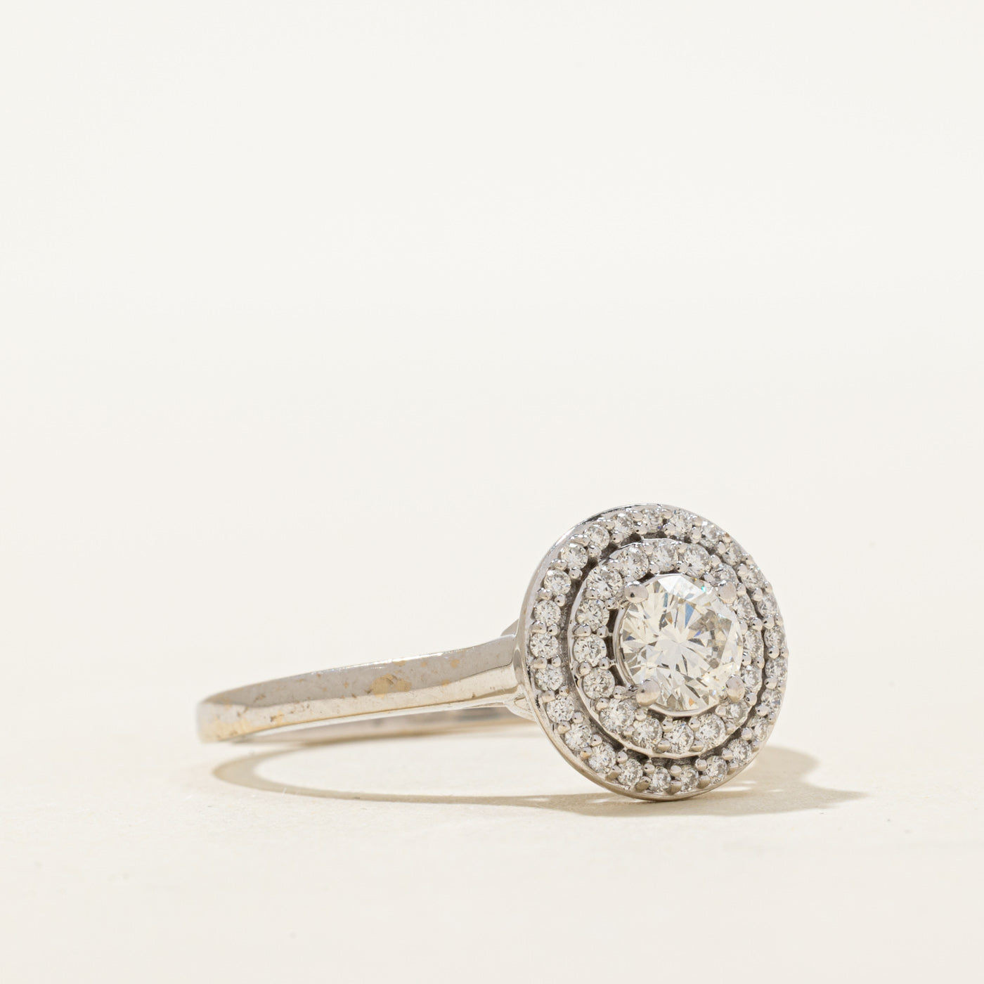 14K Diamond Double Halo Cathedral Ring | 0.79ctw | SZ 10