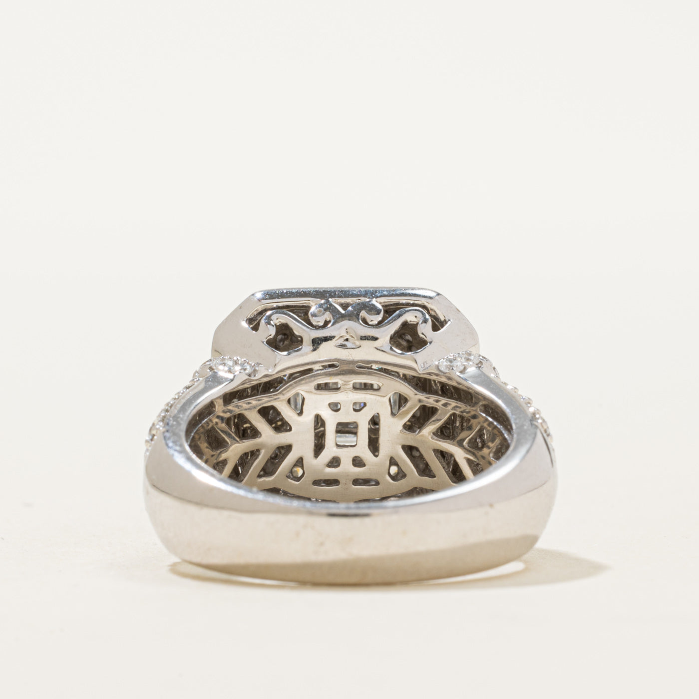 14K Diamond Double Halo Square Shaped Ring | 1.74ctw | SZ 7