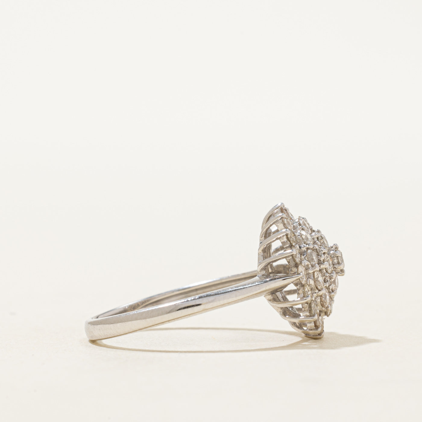 18K Diamond Cluster Petal Ring | 0.94ctw | SZ 6.5