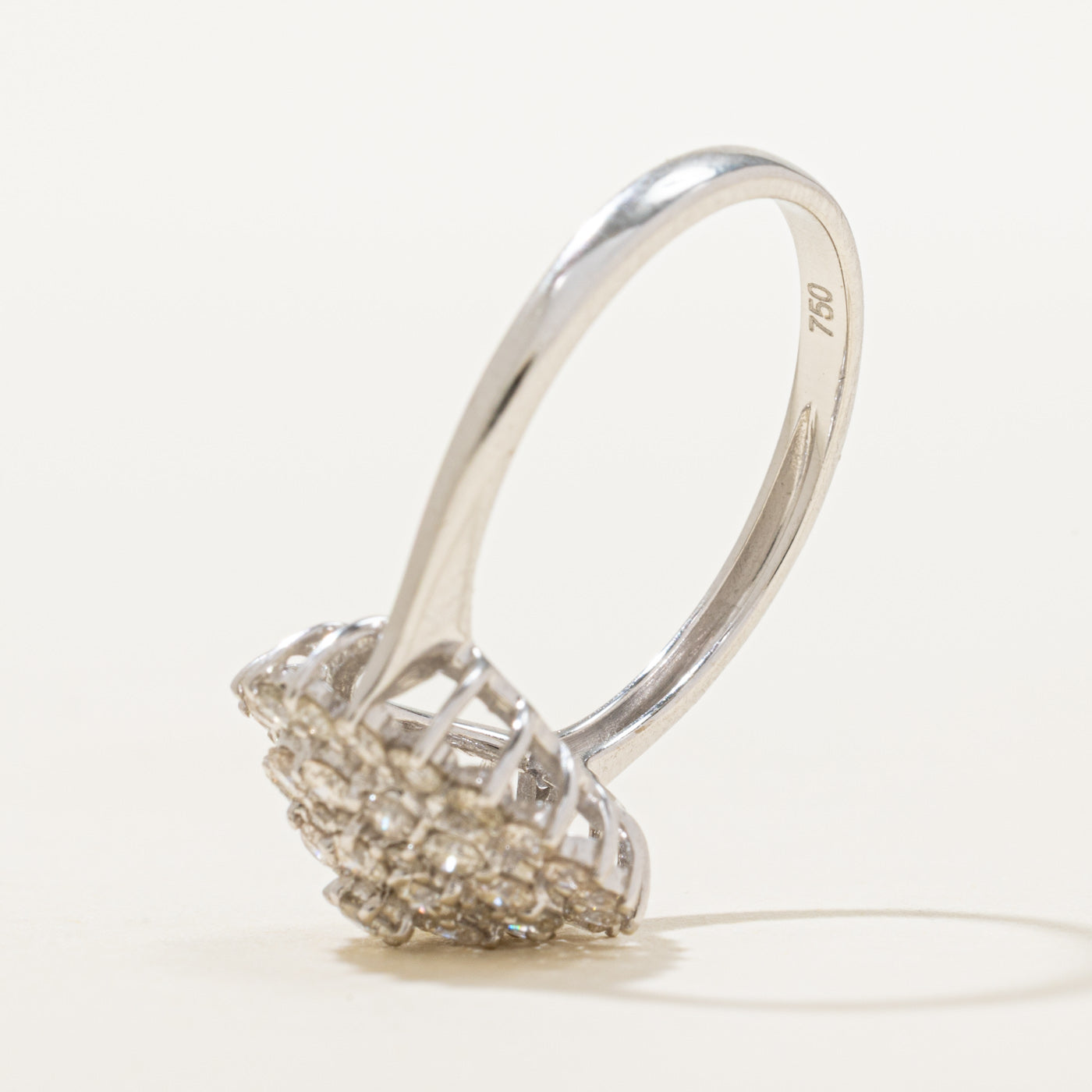 18K Diamond Cluster Petal Ring | 0.94ctw | SZ 6.5
