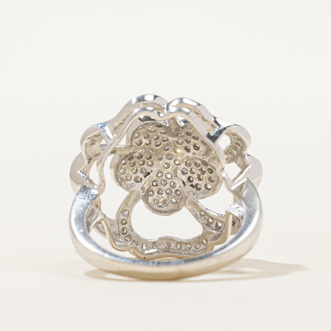 14K Diamond Hibiscus Flower Ring | 0.50ctw | SZ 6.75