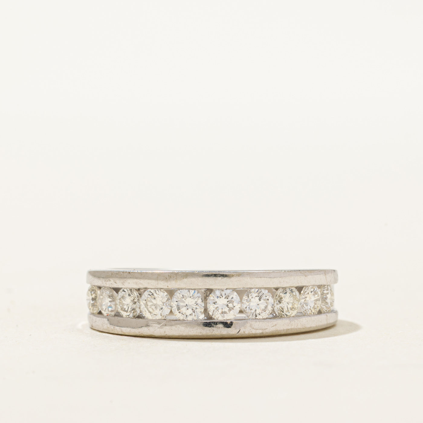 18K Channel Set Semi Eternity Diamond Ring | 0.75ctw | SZ 7.25