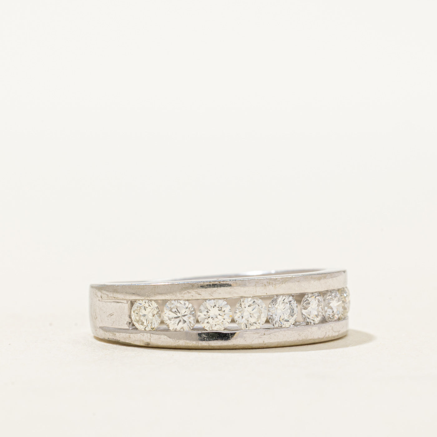 18K Channel Set Semi Eternity Diamond Ring | 0.75ctw | SZ 7.25