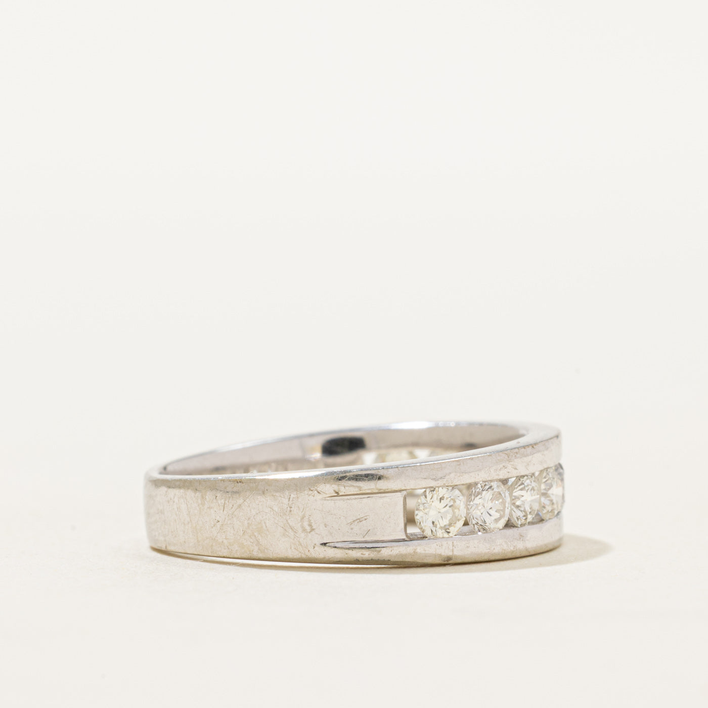 18K Channel Set Semi Eternity Diamond Ring | 0.75ctw | SZ 7.25