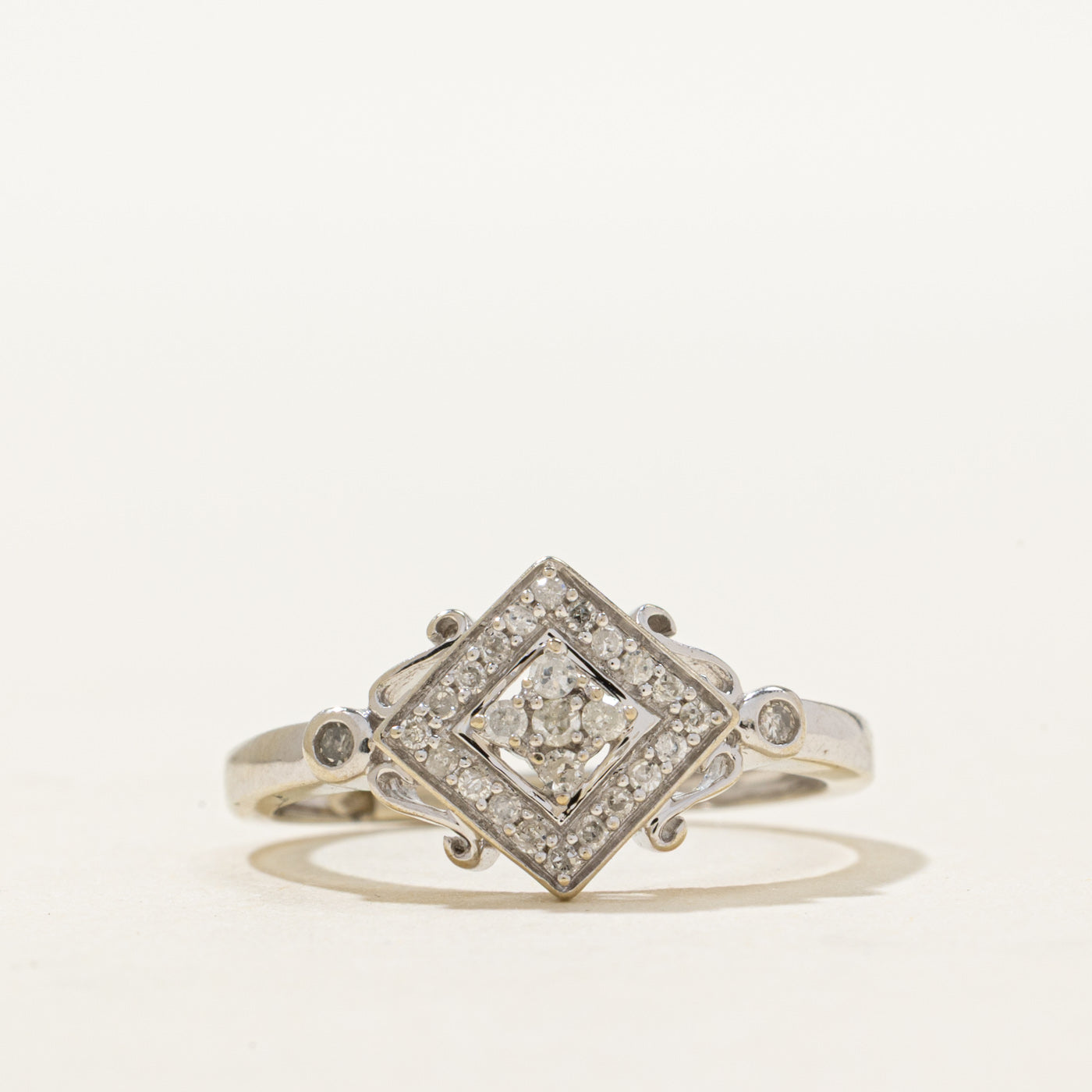 10K Diamond Cluster Halo Ring | 0.17ctw | SZ 5.5