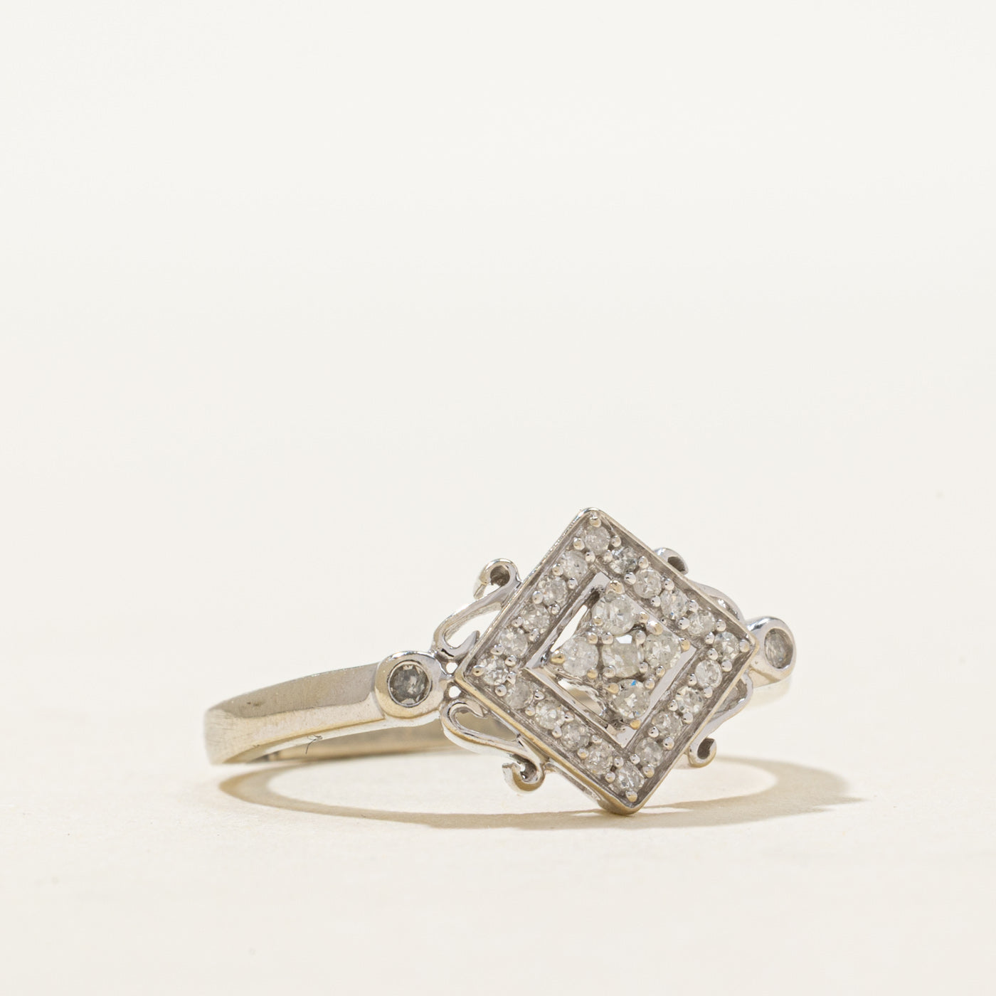 10K Diamond Cluster Halo Ring | 0.17ctw | SZ 5.5