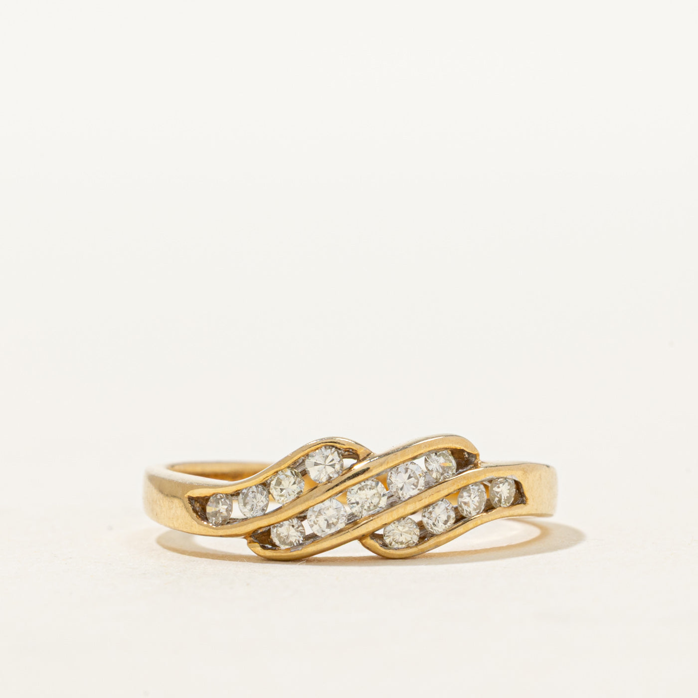 18K Channel Set Waterfall Diamond Ring | 0.26ctw | SZ 5.5