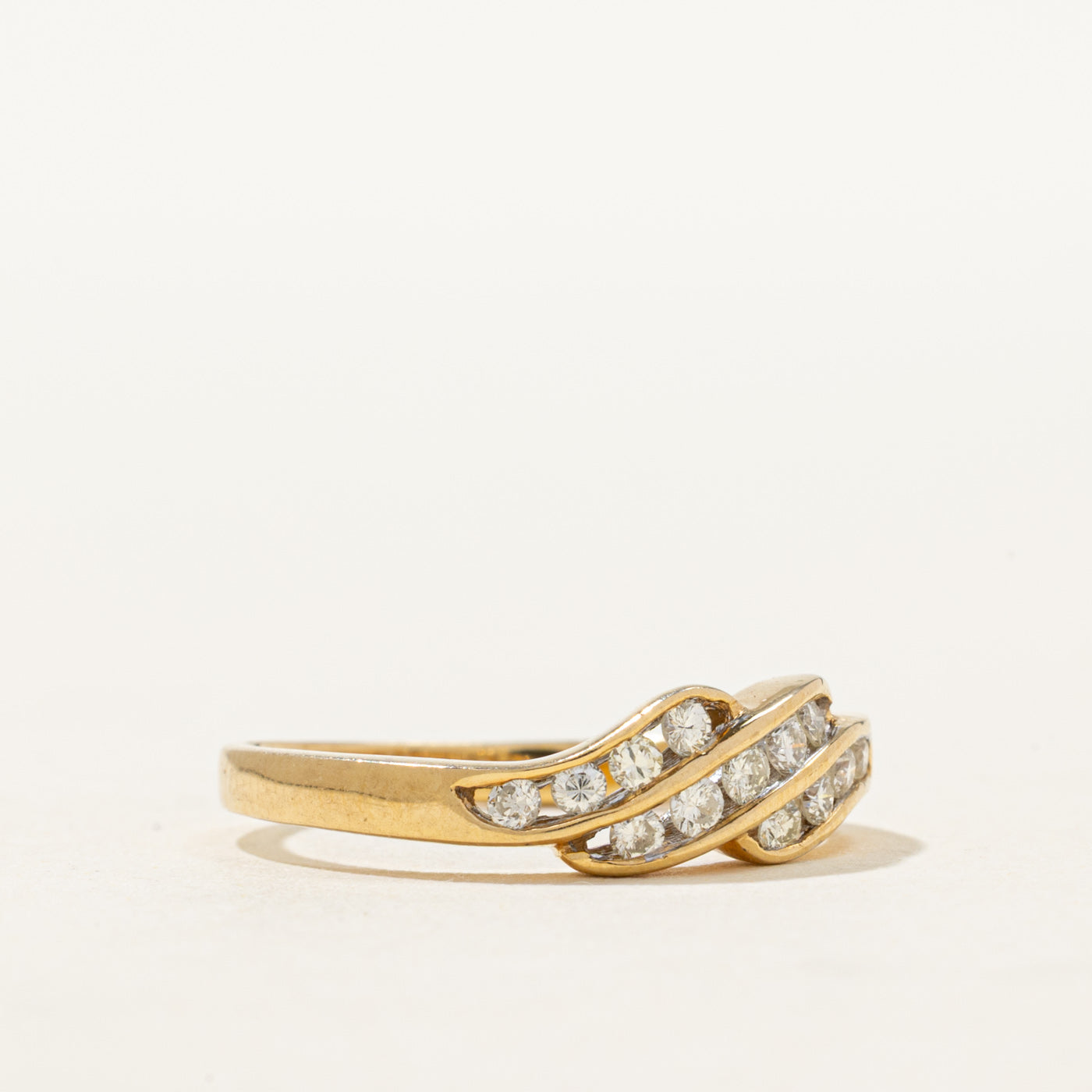 18K Channel Set Waterfall Diamond Ring | 0.26ctw | SZ 5.5