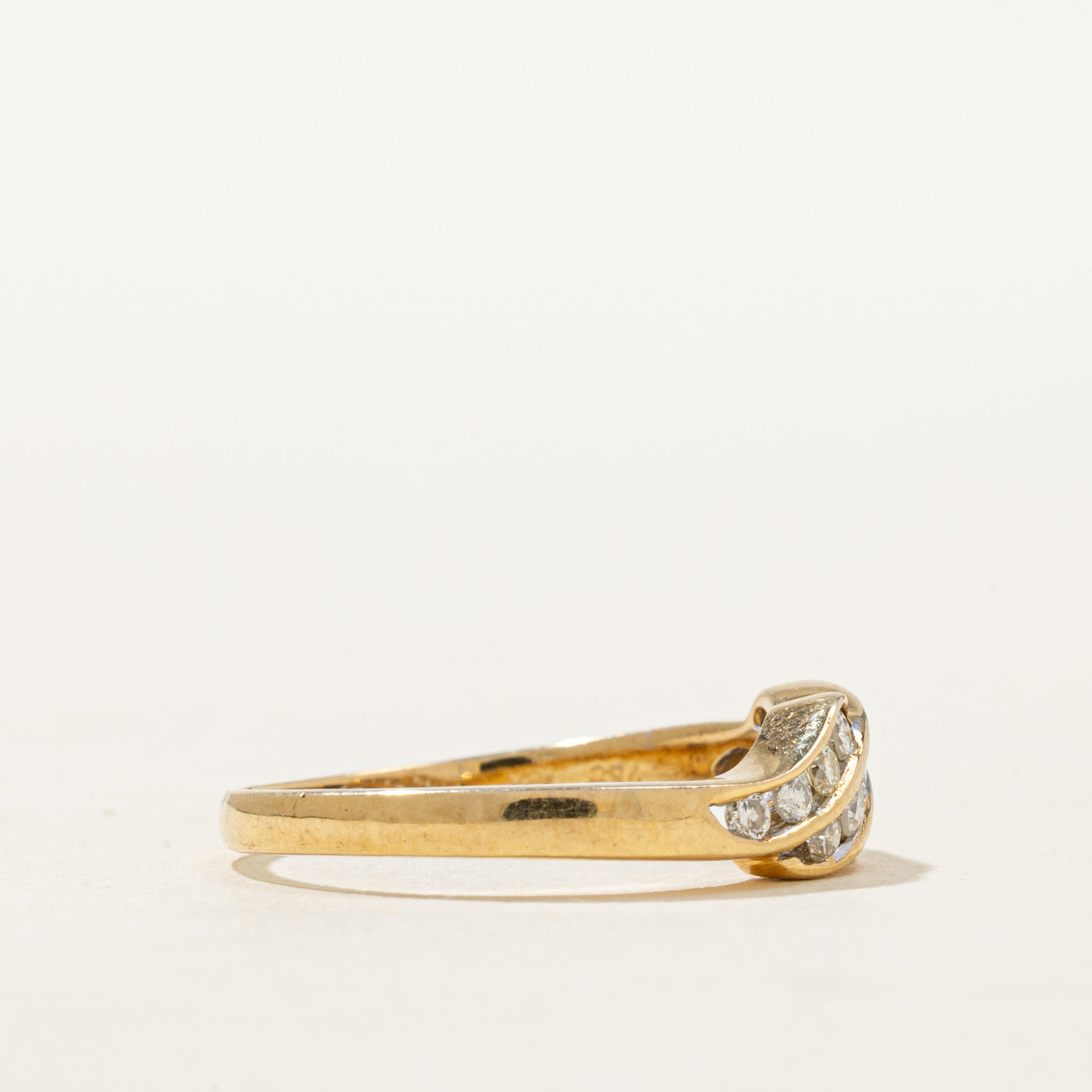 18K Channel Set Waterfall Diamond Ring | 0.26ctw | SZ 5.5