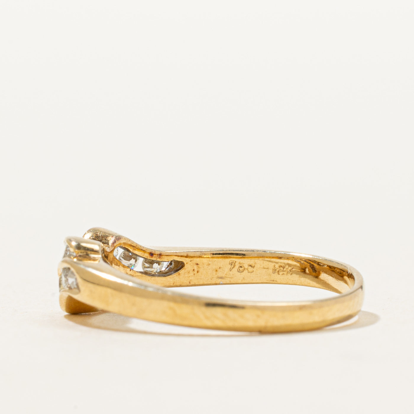 18K Channel Set Waterfall Diamond Ring | 0.26ctw | SZ 5.5