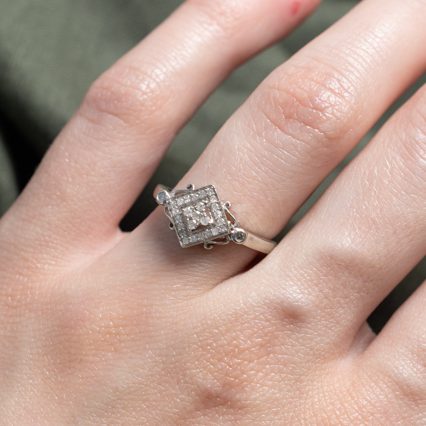 10K Diamond Cluster Halo Ring | 0.17ctw | SZ 5.5