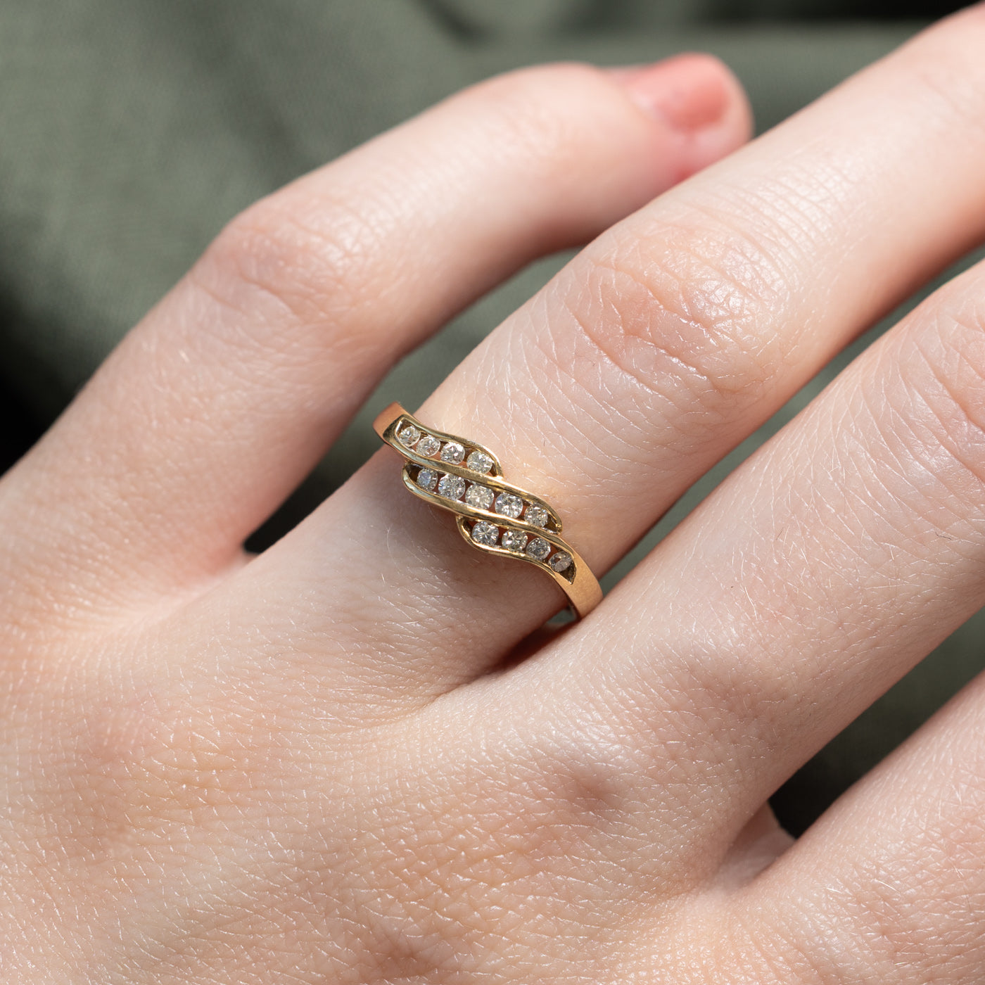 18K Channel Set Waterfall Diamond Ring | 0.26ctw | SZ 5.5