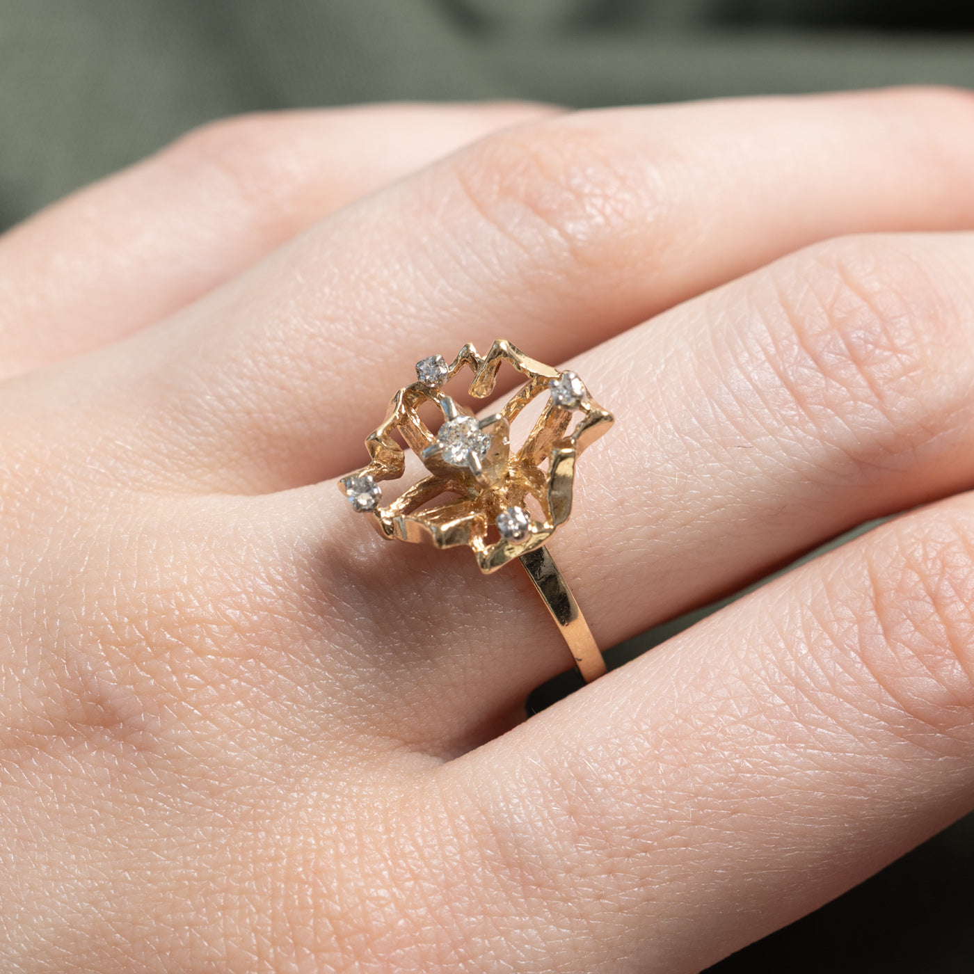 10K Diamond Openwork Abstract Ring | 0.21ctw | SZ 6.5