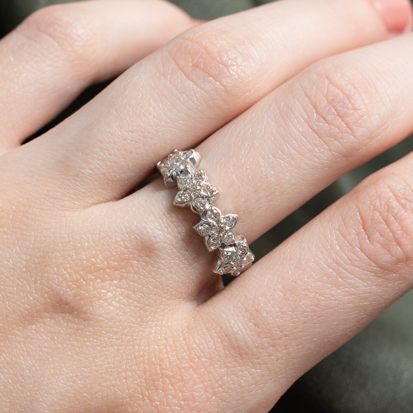 18K Petal Diamond Plumeria Flower Ring | 0.52ctw | SZ 7.25