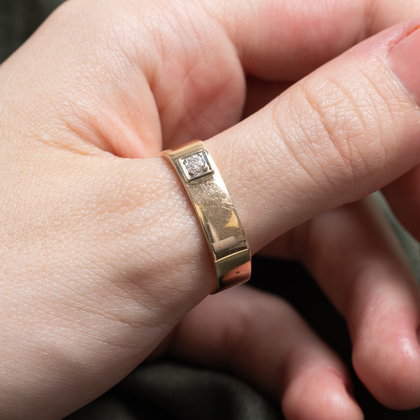 10K Diamond Soft Square Band | 0.11ct | SZ 11.25