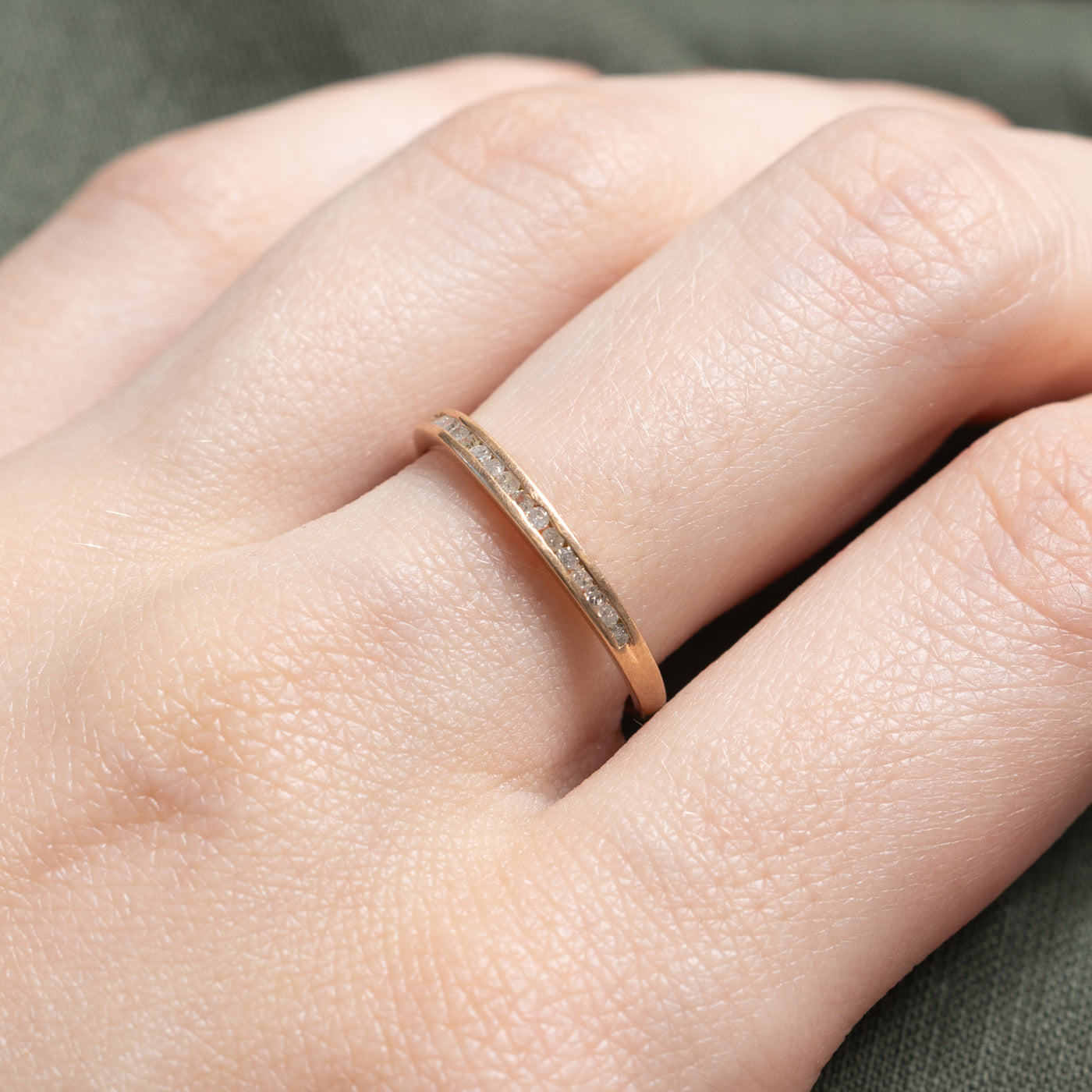 14K Semi Eternity Diamond Thin Ring | 0.15ctw | SZ 7
