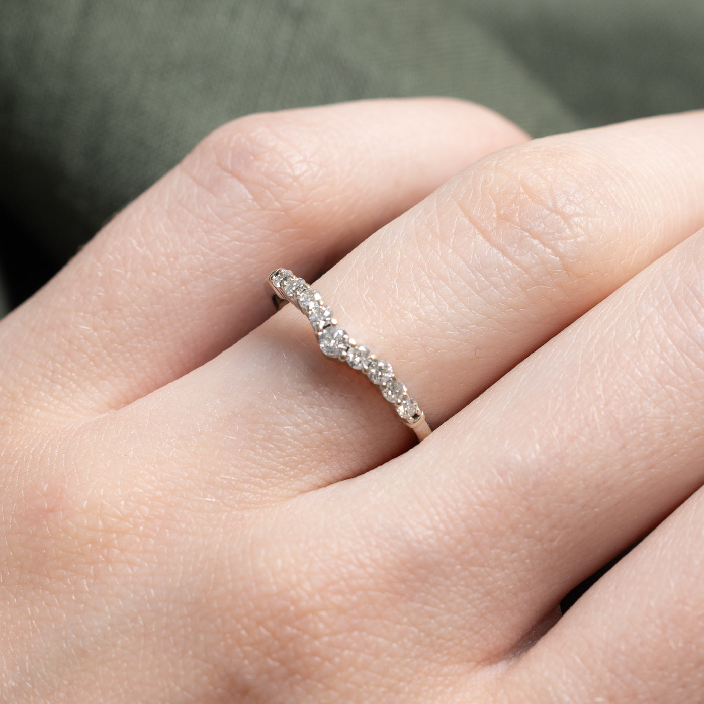 14K Semi Eternity Diamond Contour Ring | 0.25ctw | SZ 5.5
