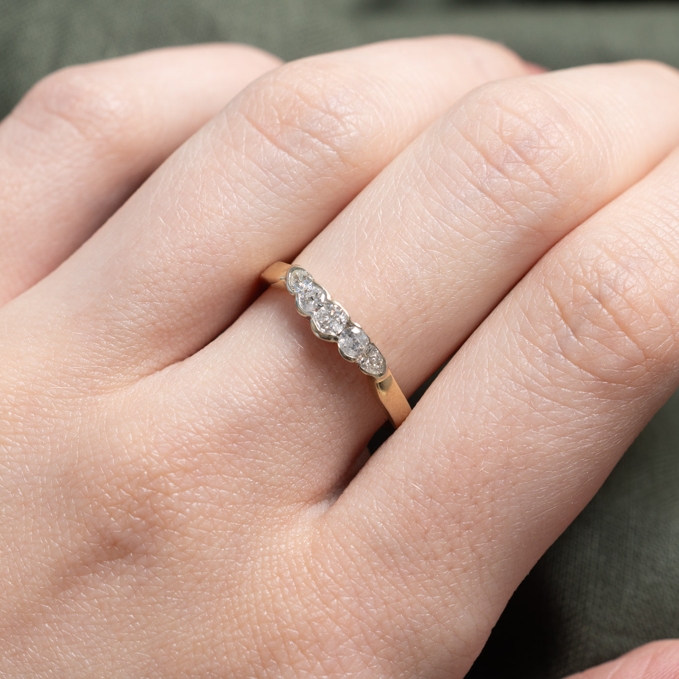 14K Bezel Set Five Stone Diamond Ring | 0.33ctw | SZ 6.5