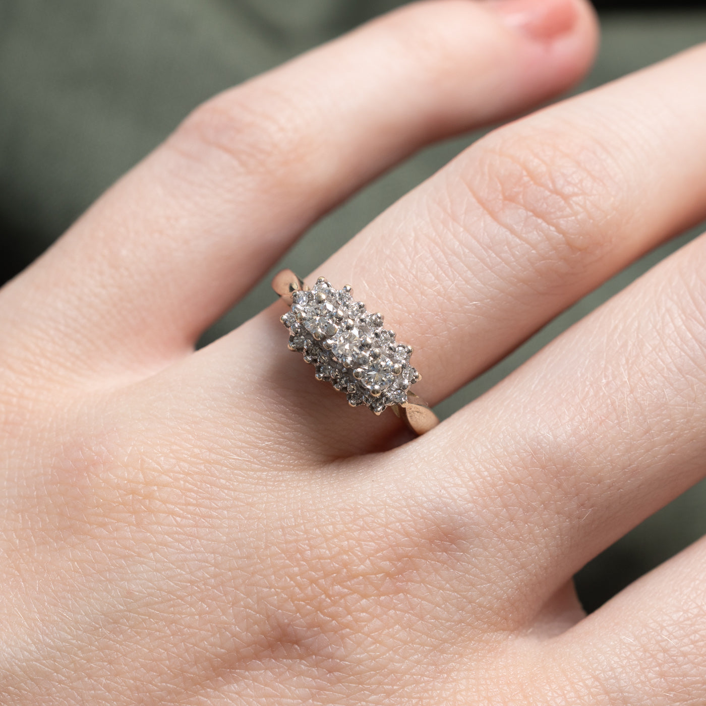 10K Diamond Cluster Petal Ring | 0.32ctw | SZ 6
