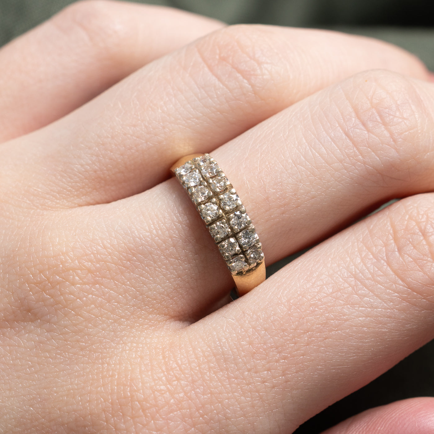 14K Double Row Diamond Ring | 0.56ctw | SZ 7.25