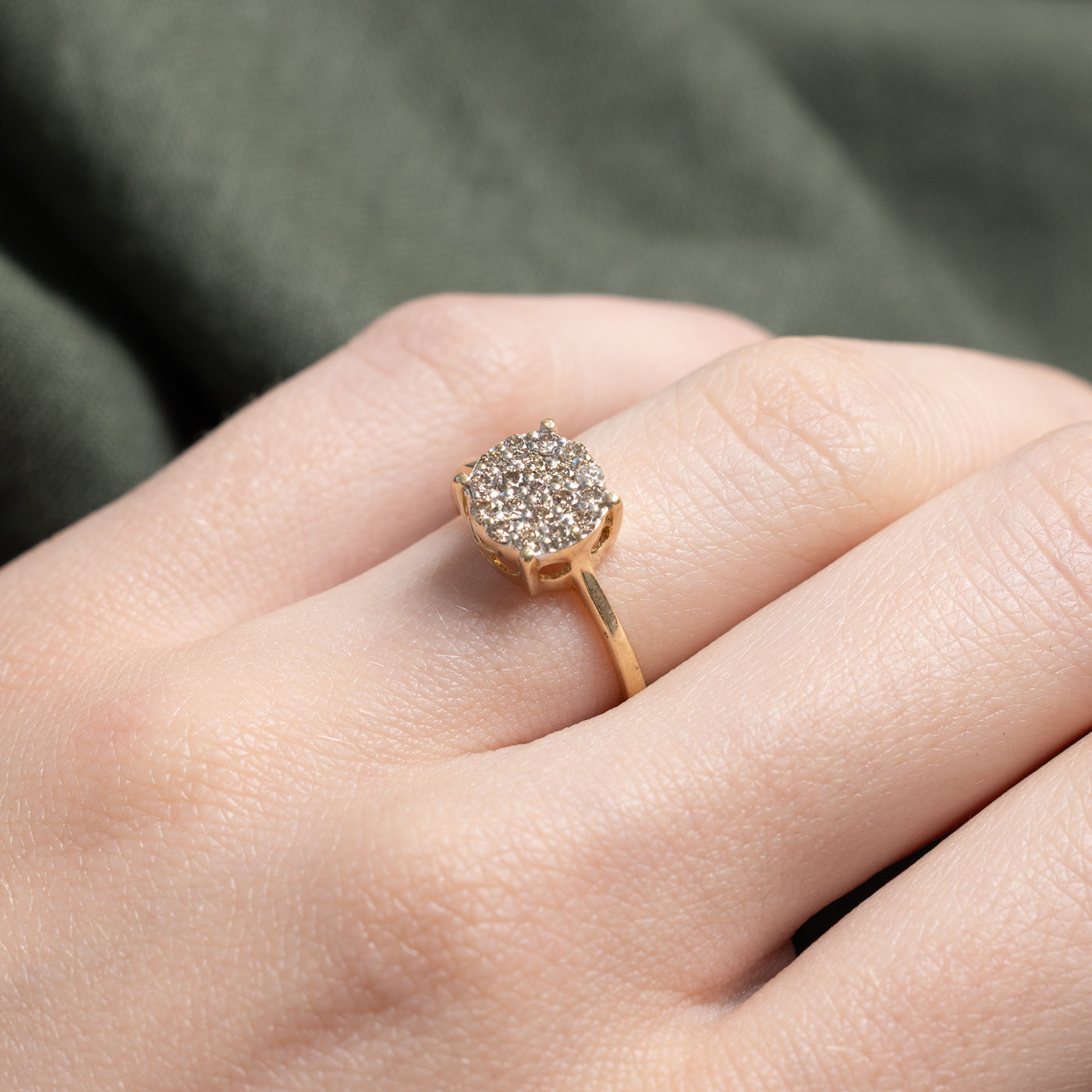 10K Diamond Round Cluster Thin Ring | 0.29ctw | SZ 5.5