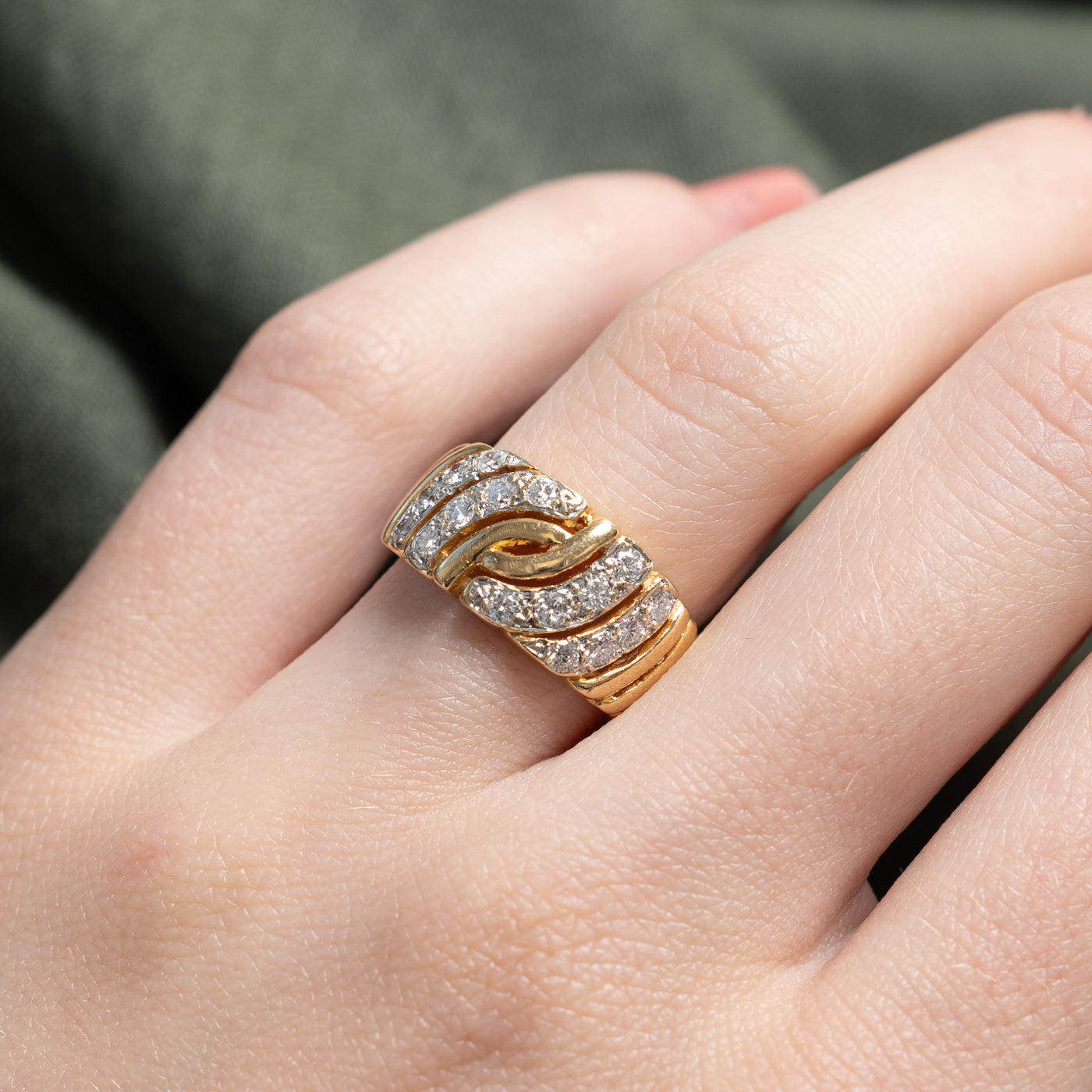 18K Diamond Waterfall Chunky Ring | 0.48ctw | SZ 5
