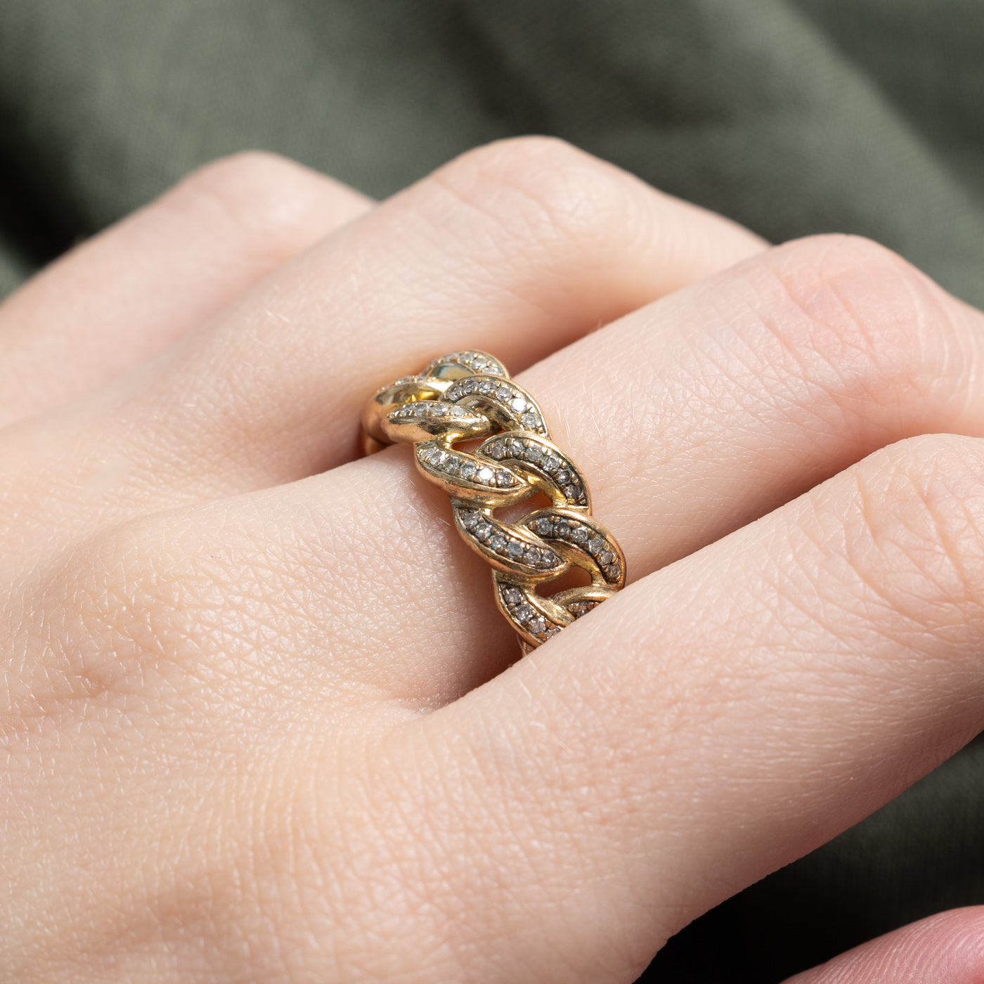 10K Eternity Diamond Chain Ring | 0.78ctw | SZ 7.5