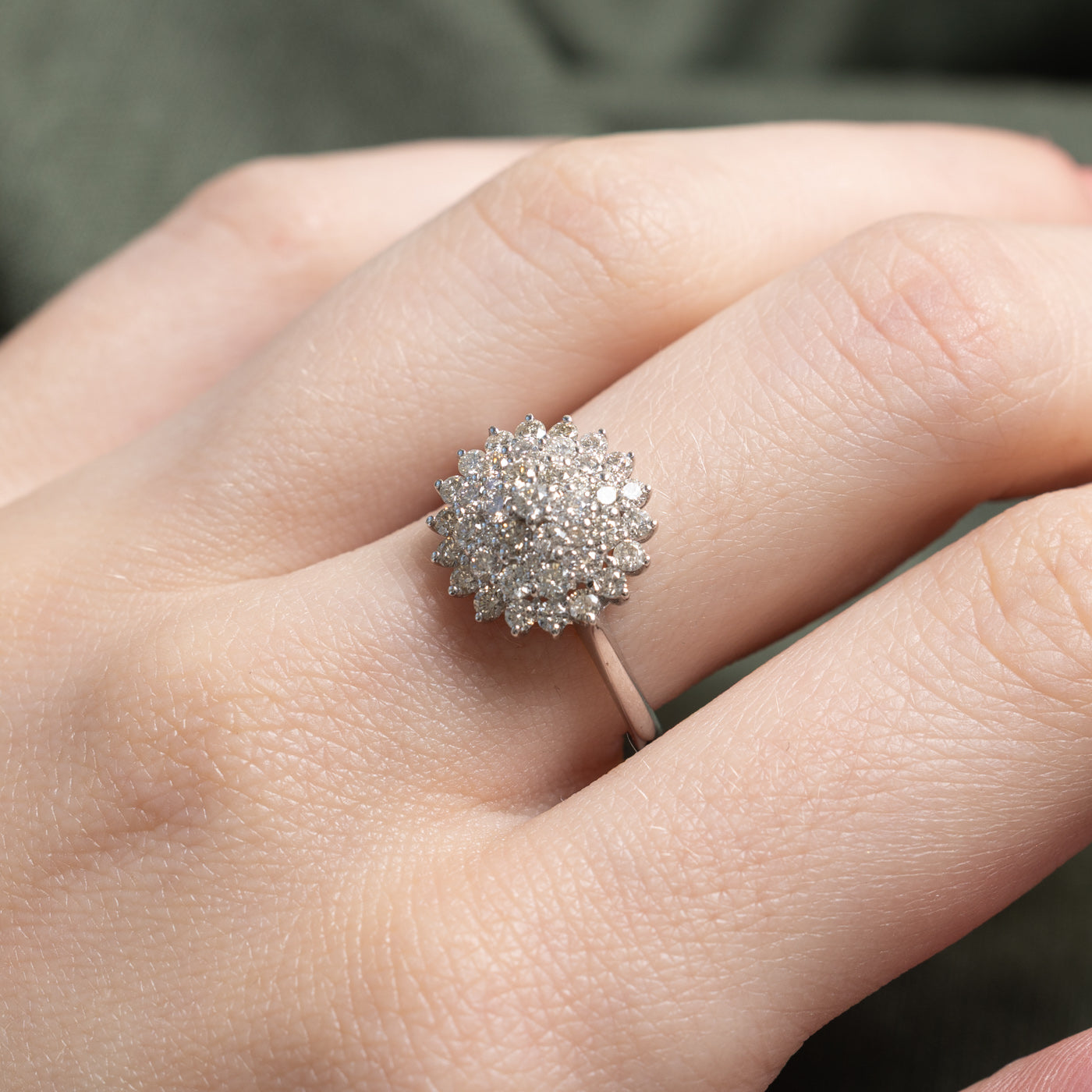 18K Diamond Cluster Petal Ring | 0.94ctw | SZ 6.5