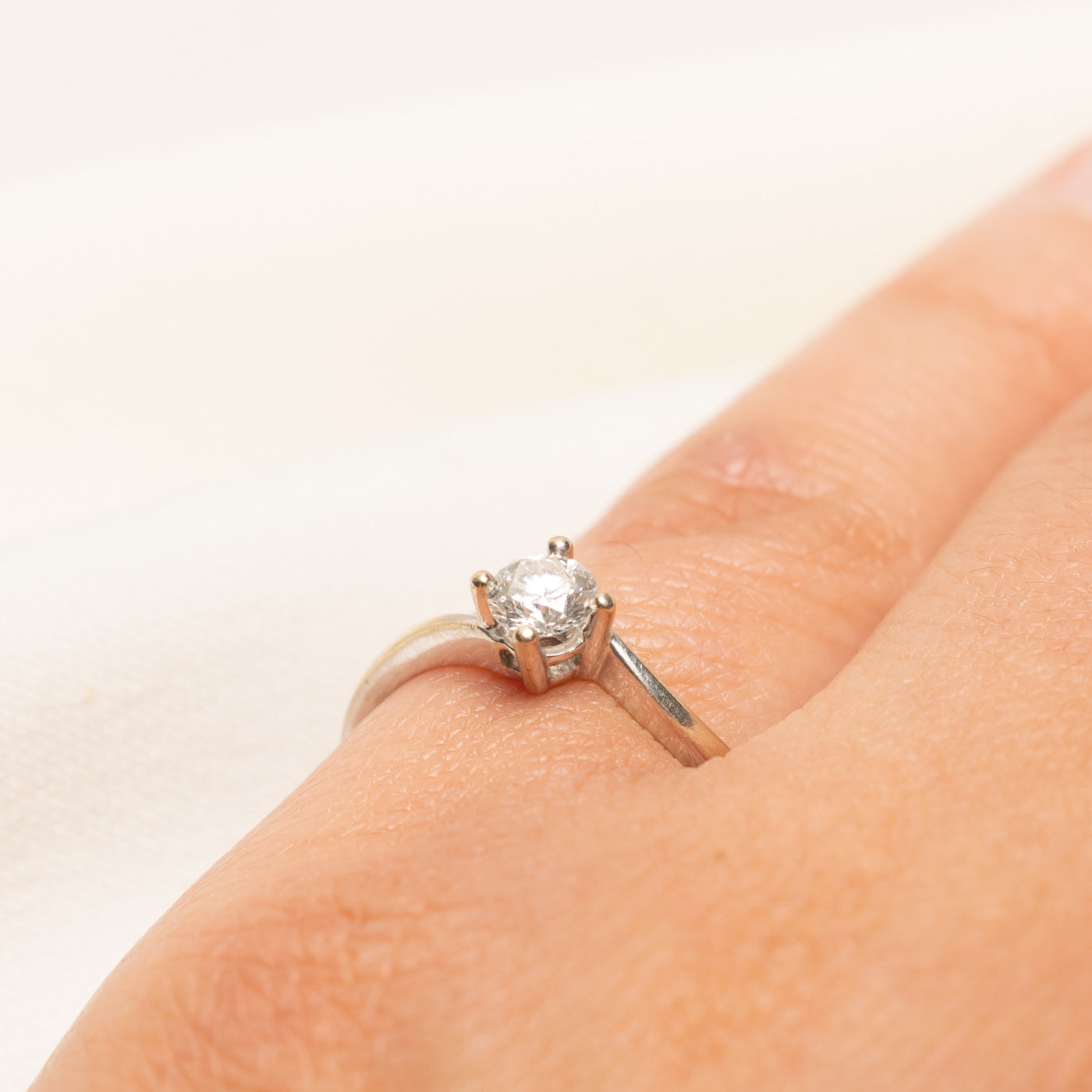 Solitaire Diamond Bypass Ring | 0.35ct | SZ 5